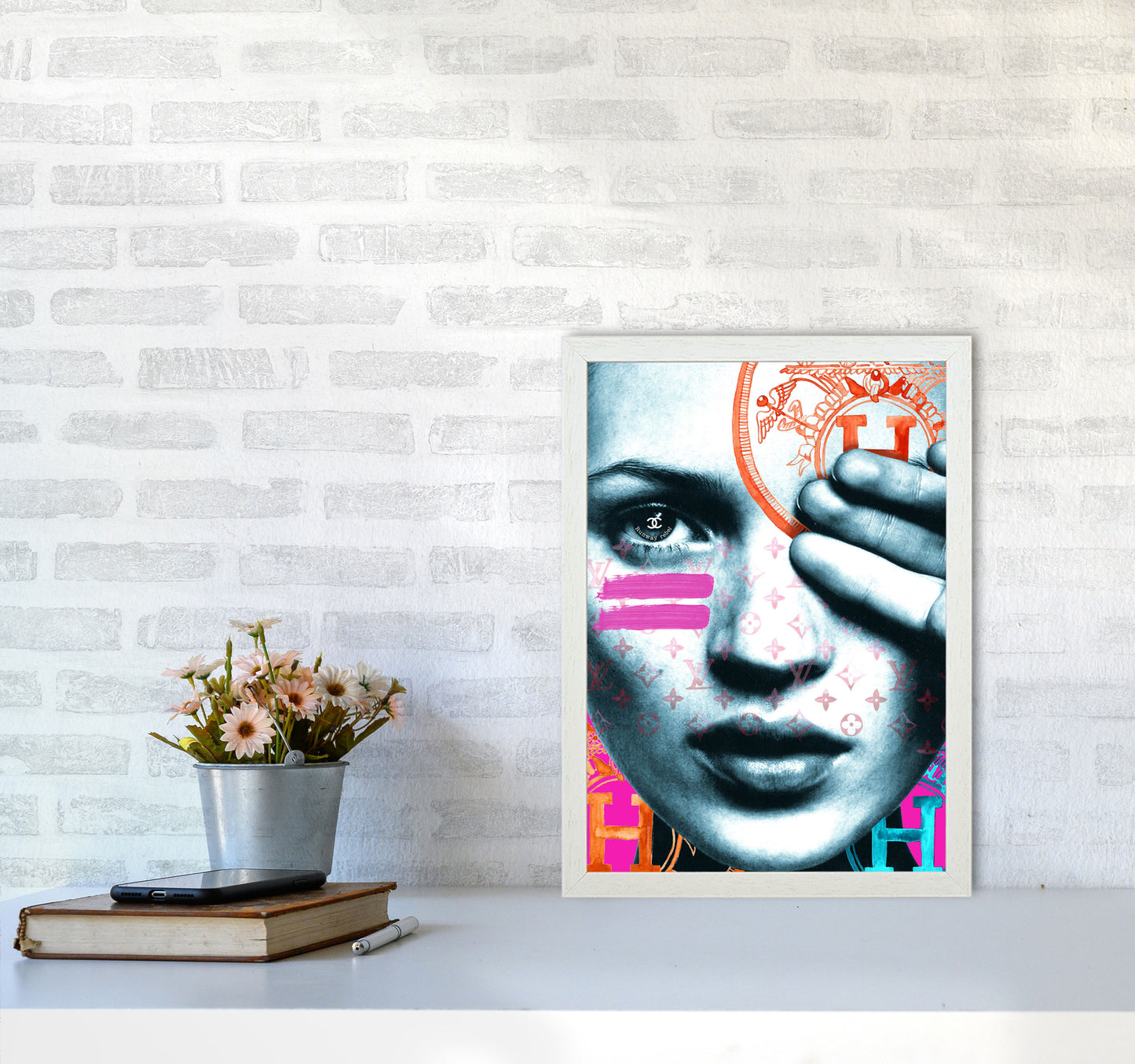 Runway Rebel Modern Fashion Print A3 Oak Frame