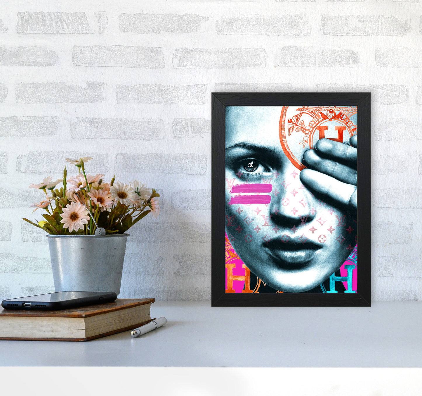 Runway Rebel Modern Fashion Print A4 White Frame