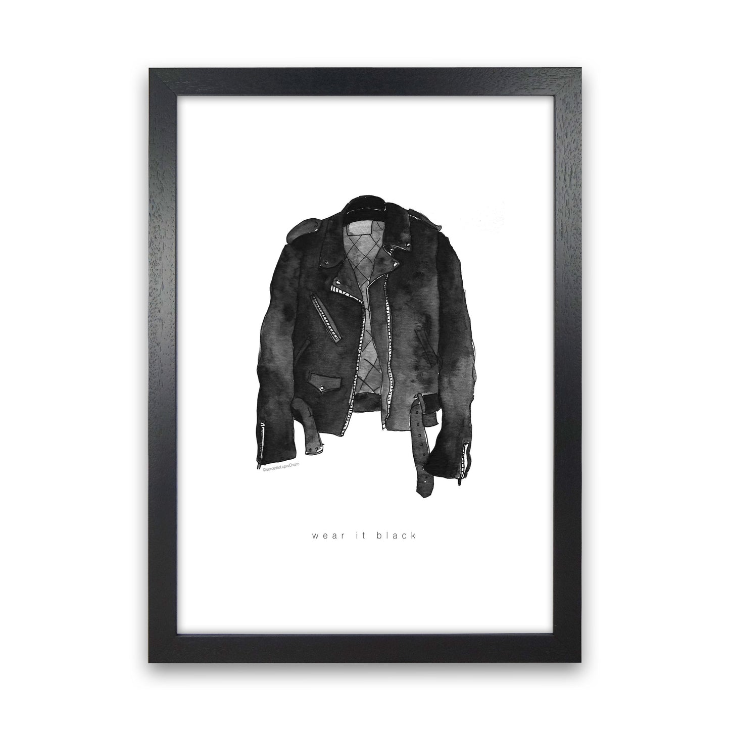 Wear It Black Leather Jacket Modern Fashion Print Black Grain