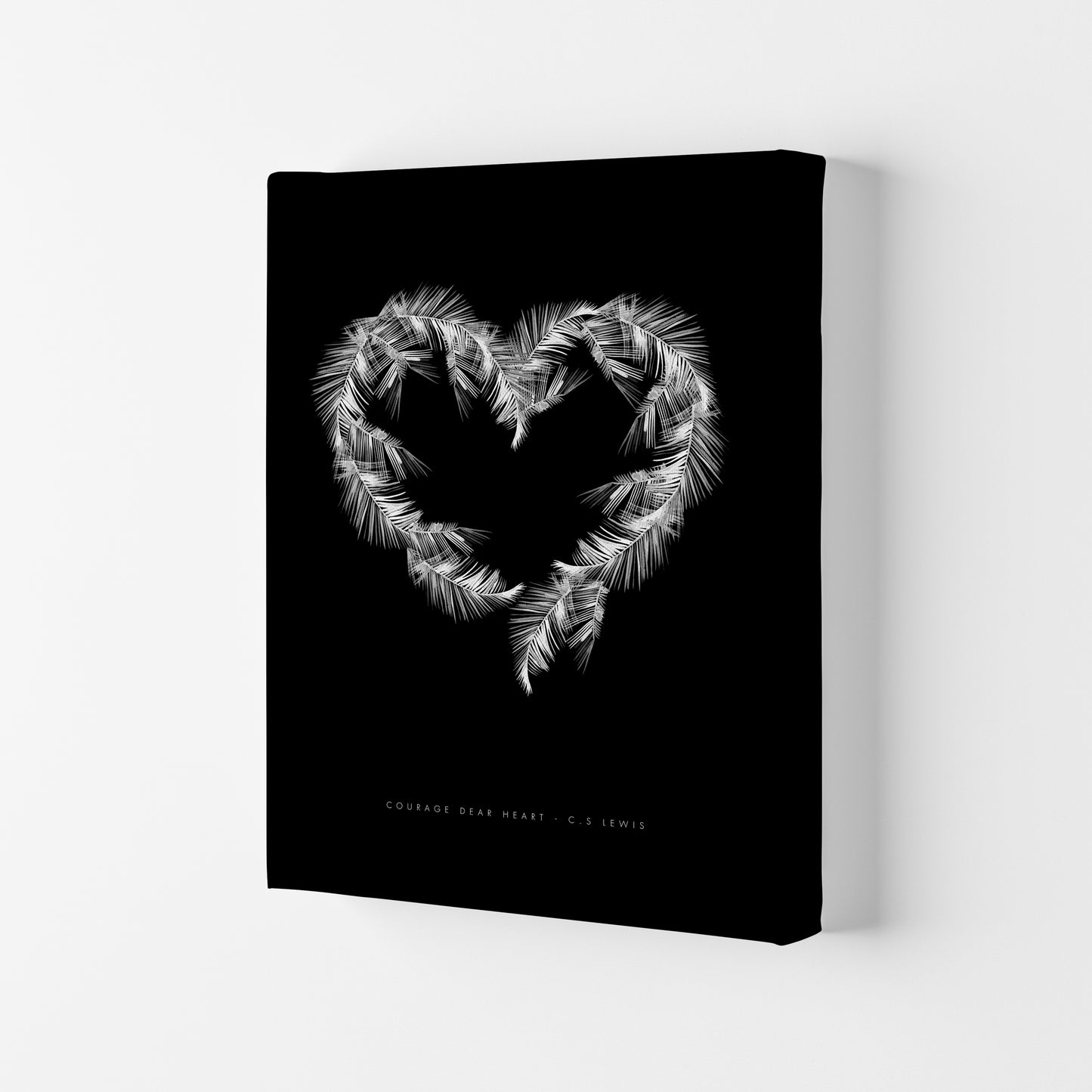 C S Lewis Courage Dear Heart Black Modern Fashion Print Canvas