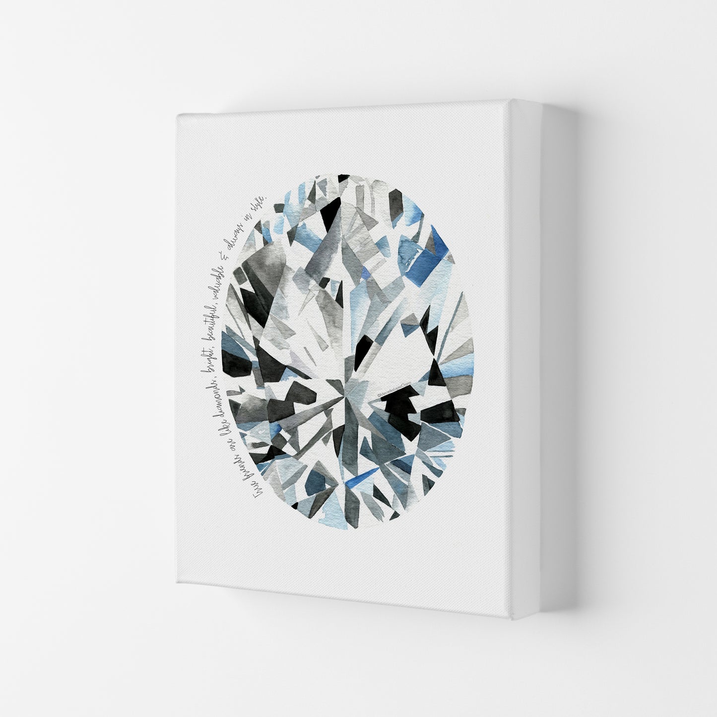 Oval Diamond Friends Inspirational Quote Modern Fashion Print Canvas