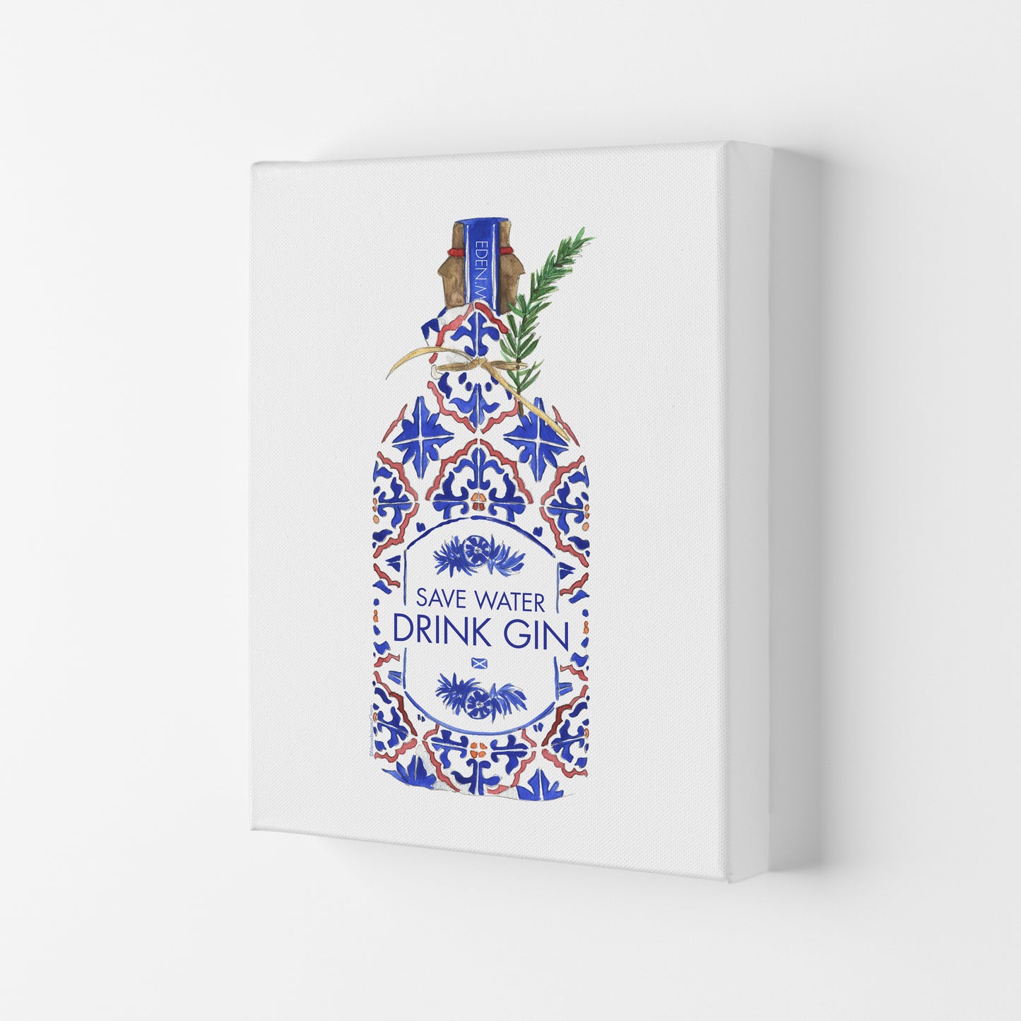Save Water Drink Gin, Kitchen Food & Drink Canvas
