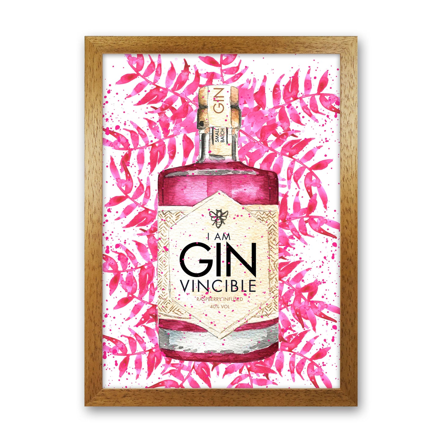 Ginvincible, Kitchen Food & Drink Art Prints Oak Grain