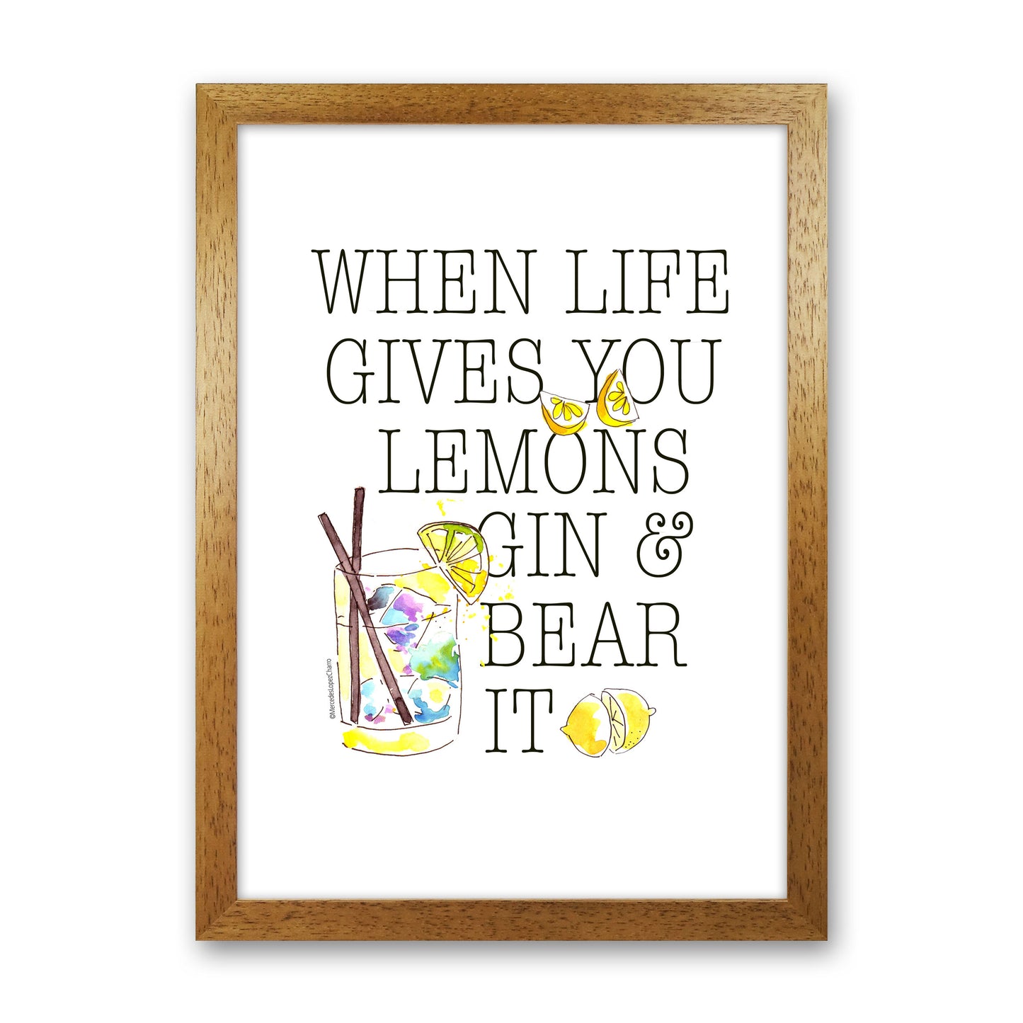 When Gives You Lemons, Kitchen Food & Drink Art Prints Oak Grain