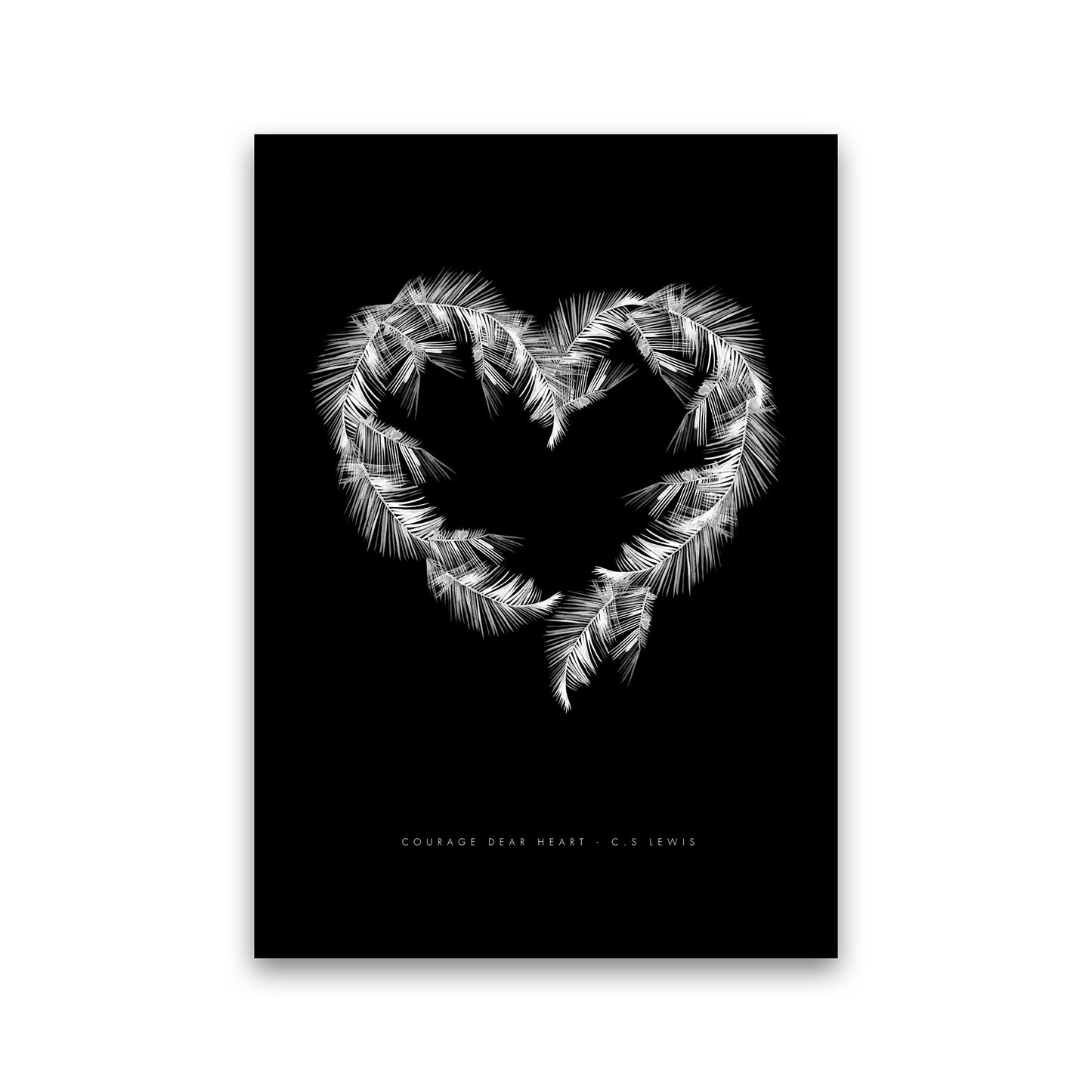 C S Lewis Courage Dear Heart Black Modern Fashion Print Print Only