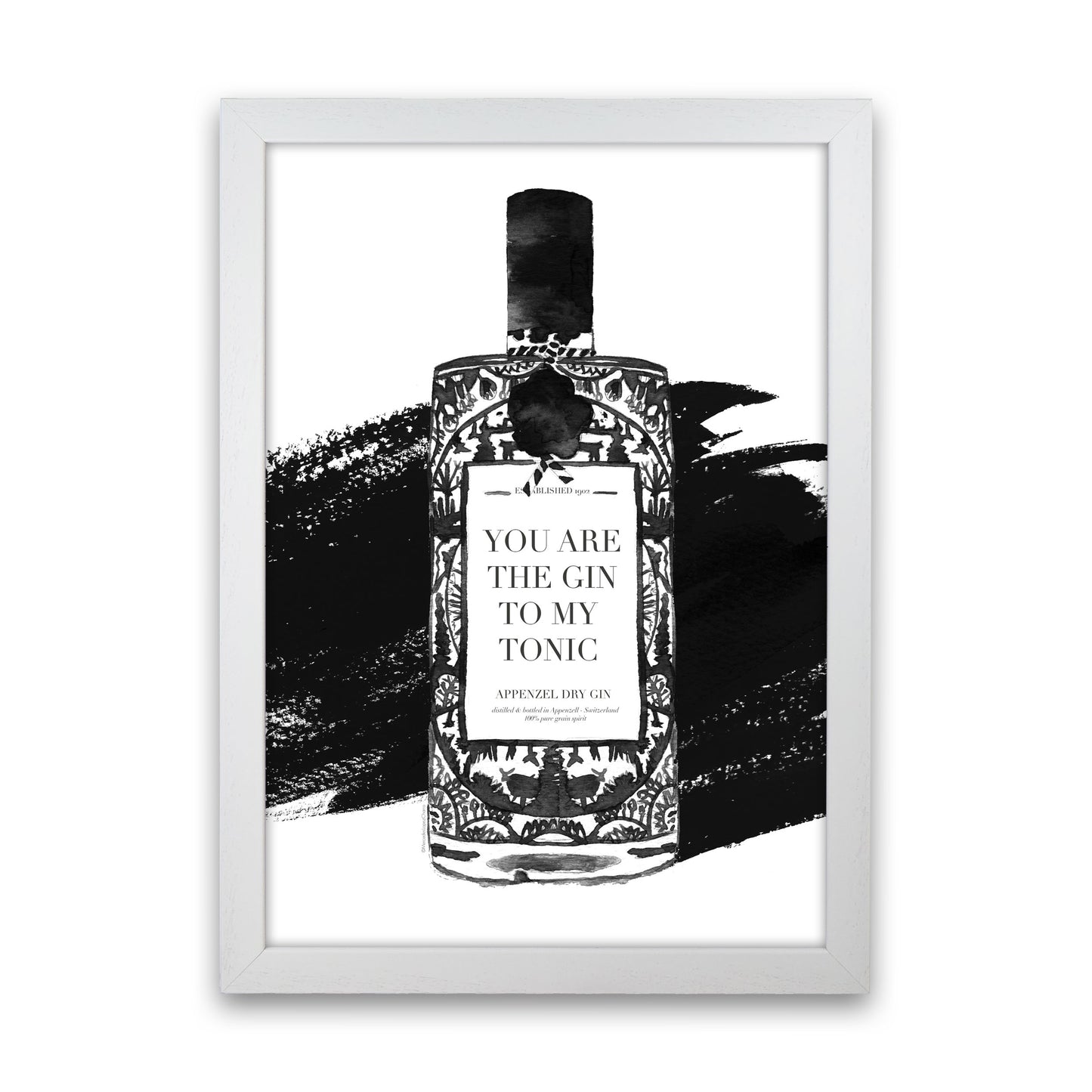 Gin To My Tonic, Kitchen Food & Drink Art Prints White Grain