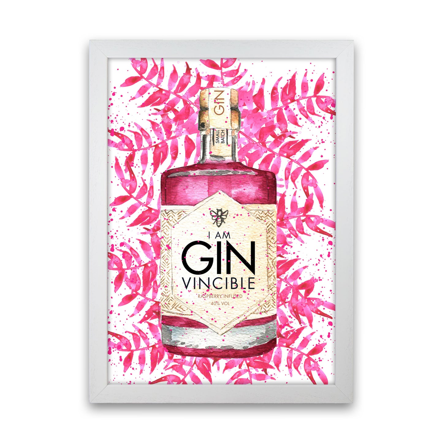 Ginvincible, Kitchen Food & Drink Art Prints White Grain
