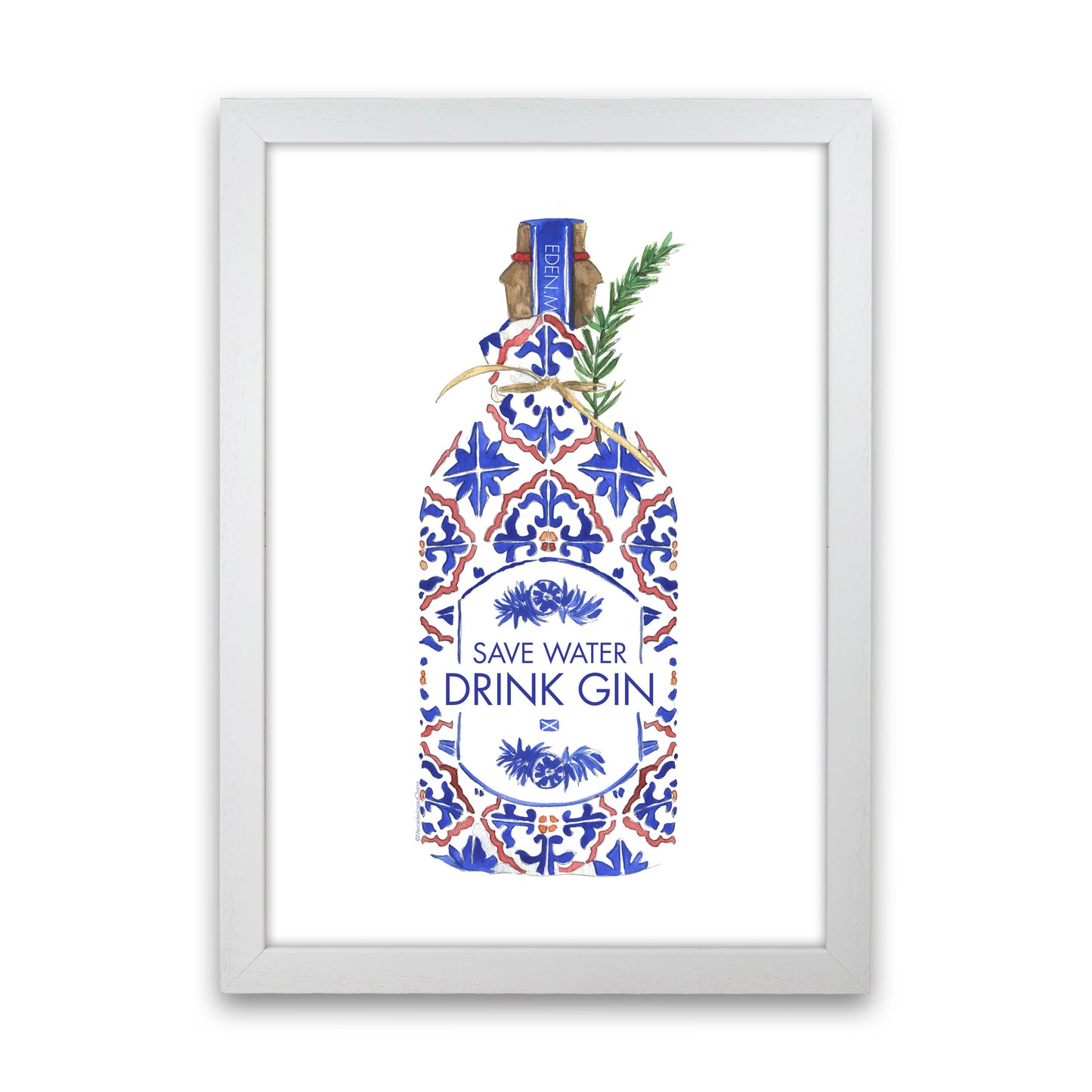 Save Water Drink Gin, Kitchen Food & Drink White Grain