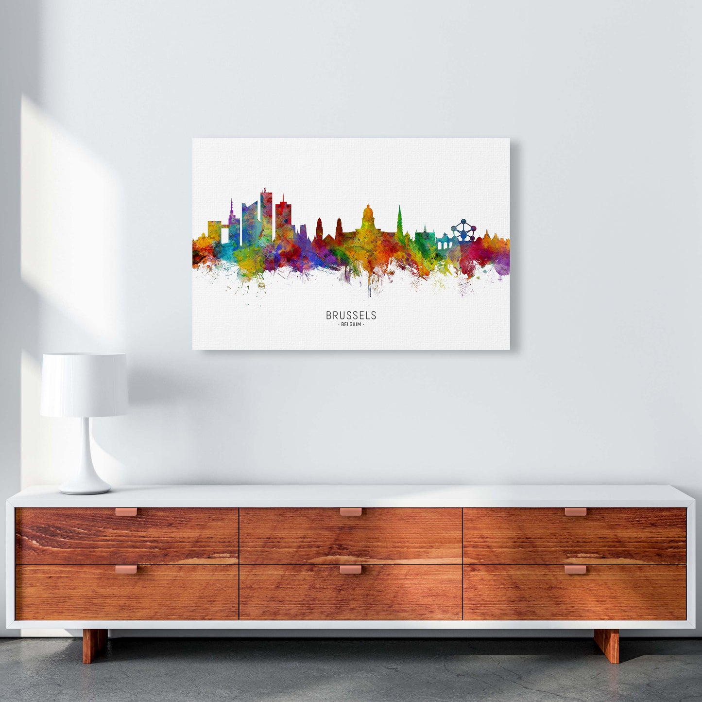 Brussels Belgium Skyline Art Print by Michael Tompsett A1 Canvas