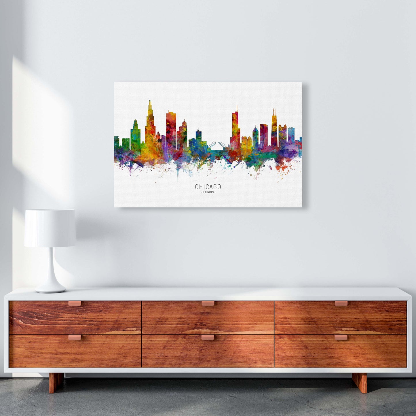 Chicago Illinois Skyline Art Print by Michael Tompsett A1 Canvas