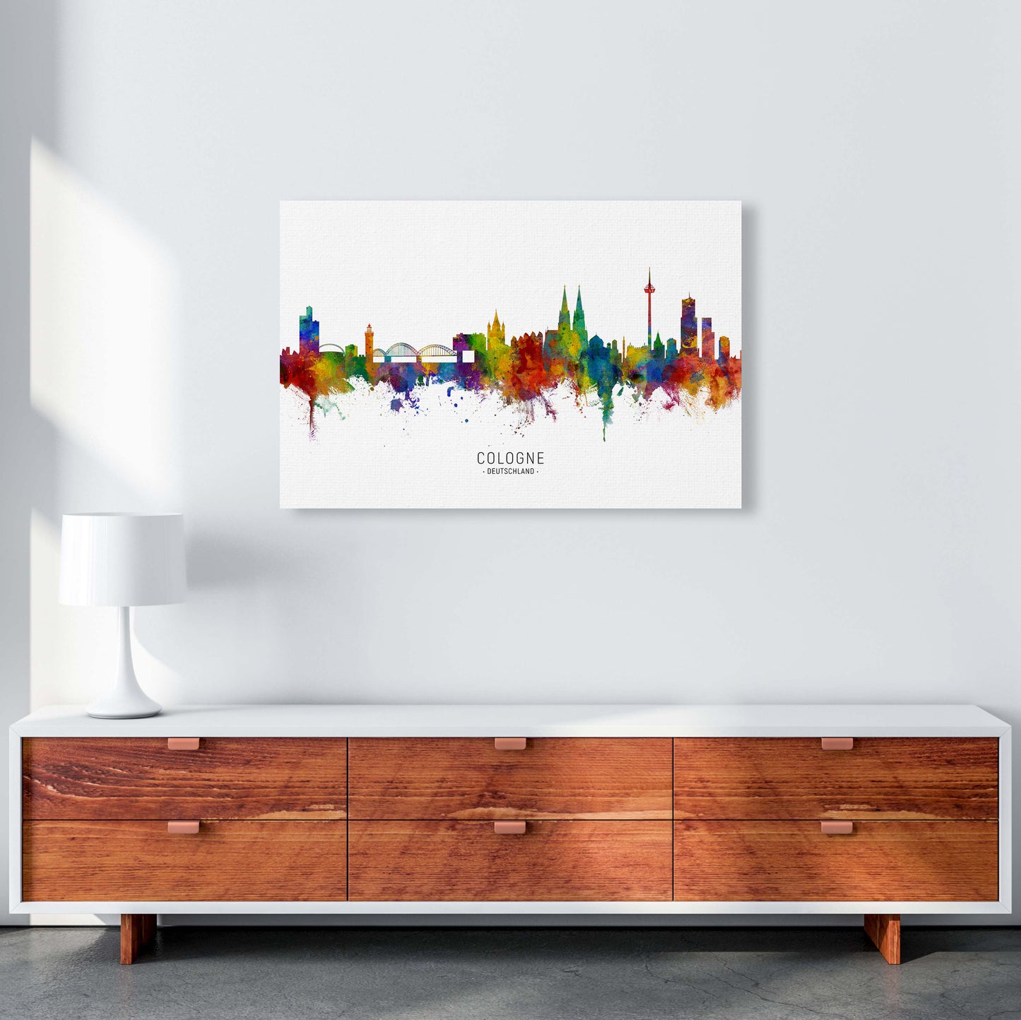 Cologne Deutschland Skyline Art Print by Michael Tompsett A1 Canvas