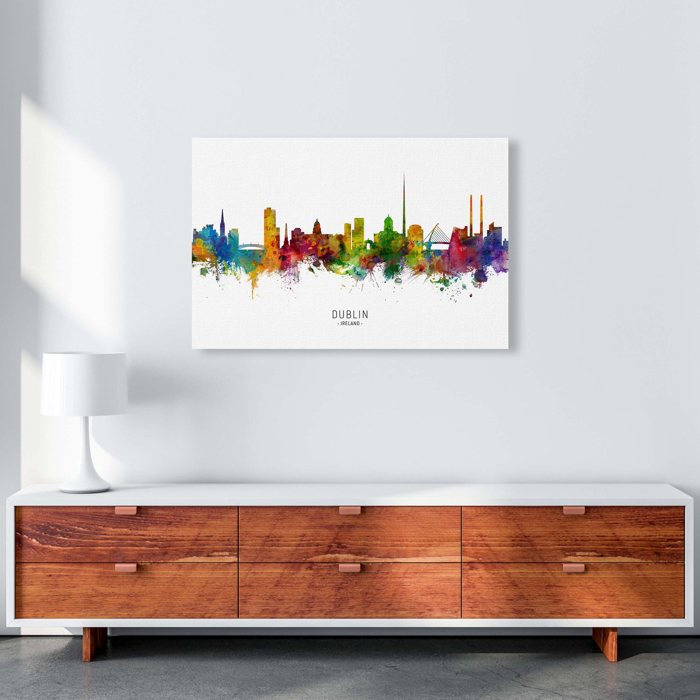 Dublin Ireland Skyline Art Print by Michael Tompsett A1 Canvas