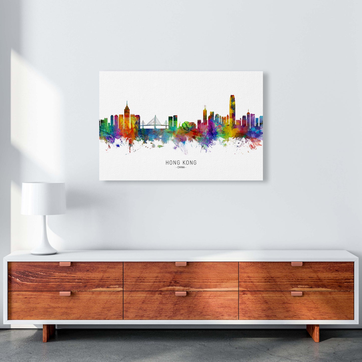 Hong Kong China Skyline Art Print by Michael Tompsett A1 Canvas