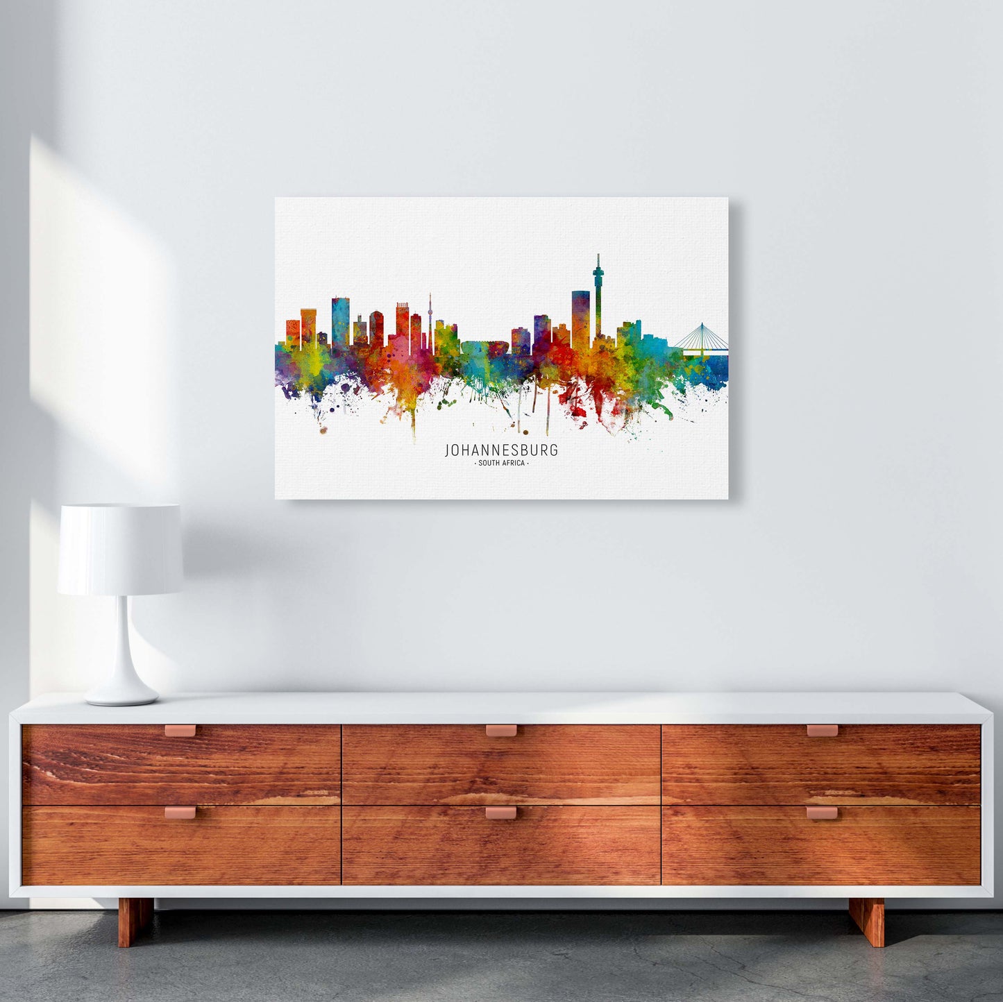 Johannesburg South Africa Skyline Print by Michael Tompsett A1 Canvas