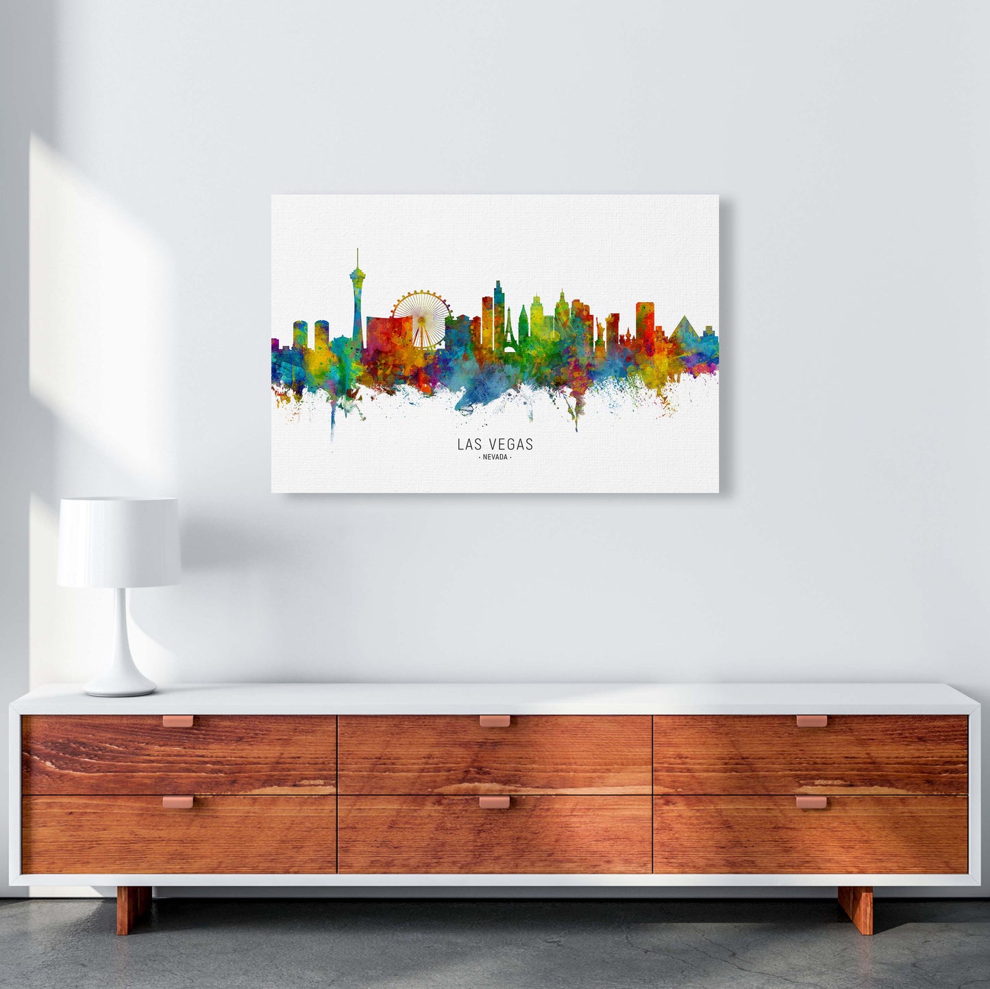 Las Vegas Nevada Skyline Art Print by Michael Tompsett A1 Canvas