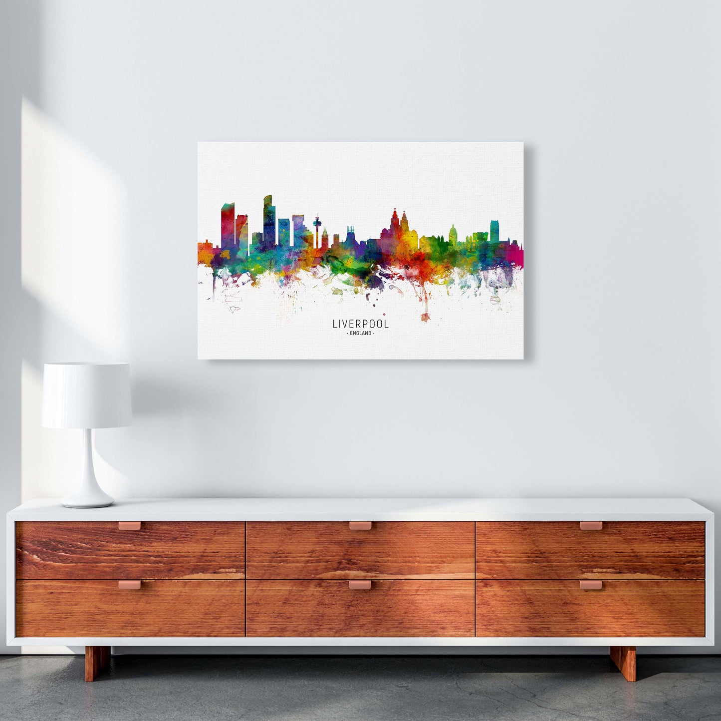 Liverpool England Skyline Art Print by Michael Tompsett A1 Canvas