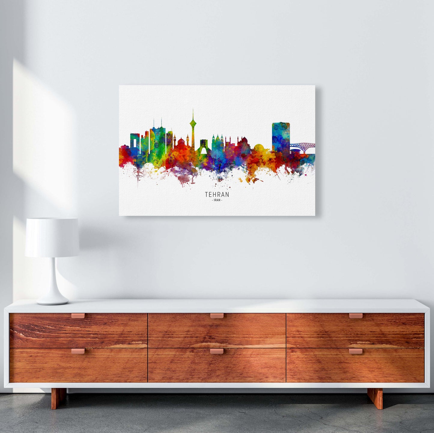 Tehran Iran Skyline Art Print by Michael Tompsett A1 Canvas