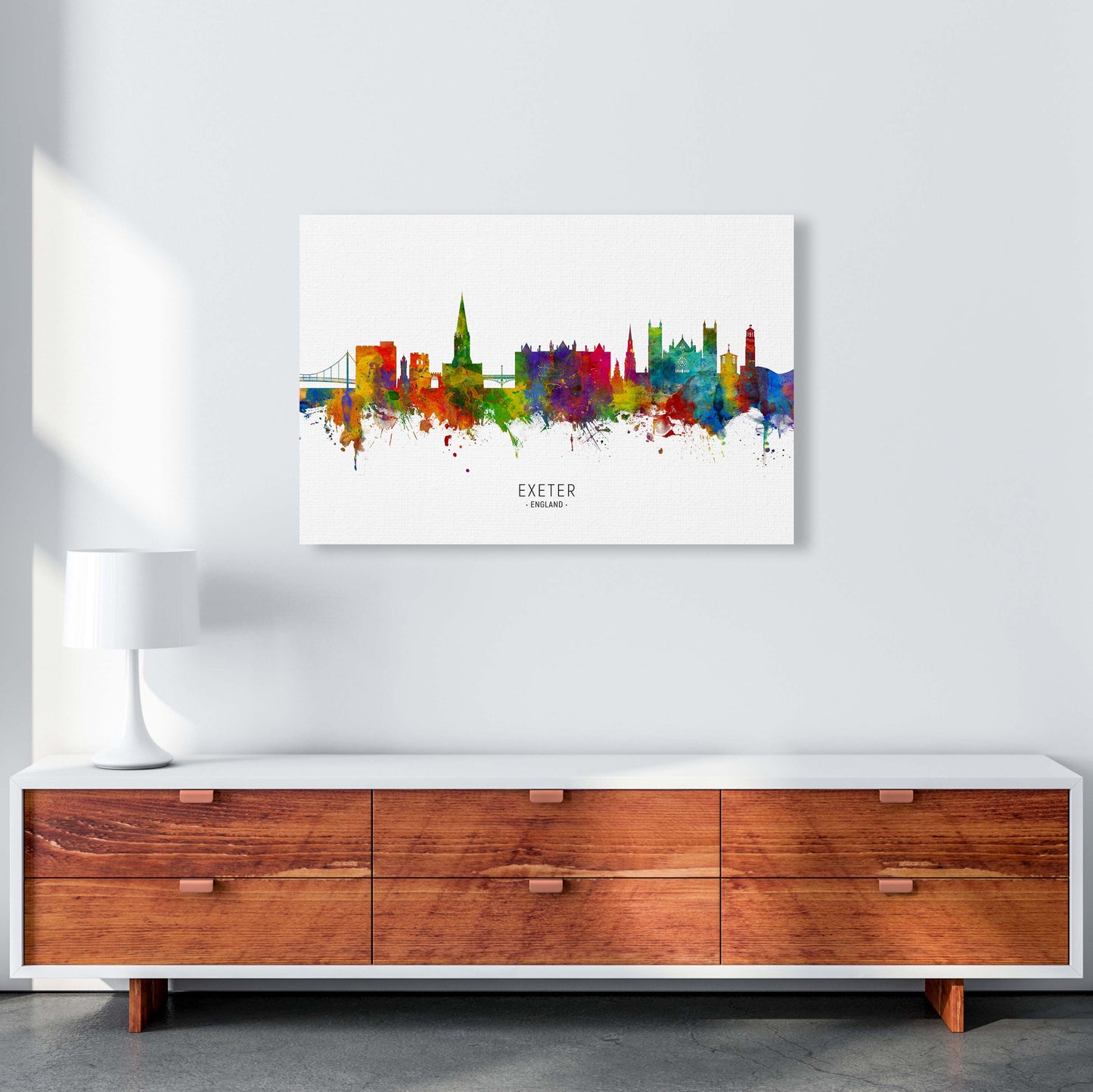 Exeter England Skyline Art Print by Michael Tompsett A1 Canvas