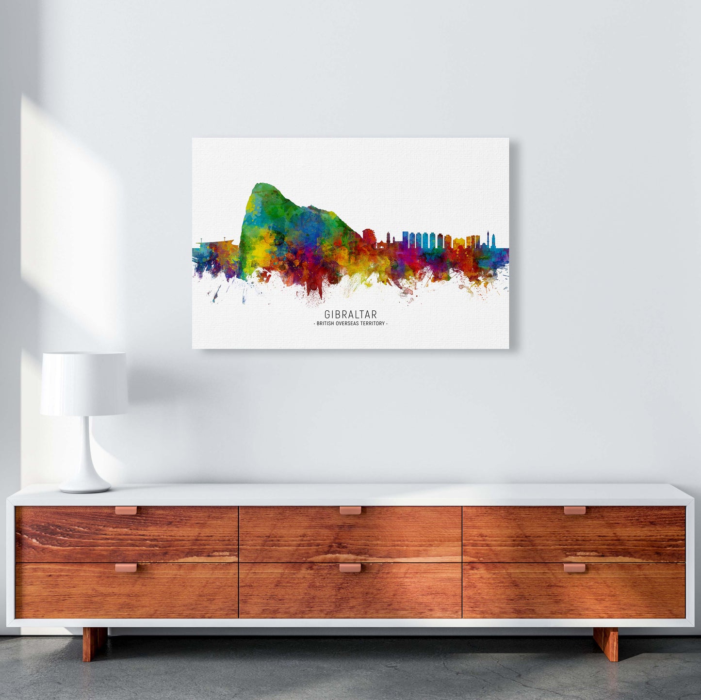 Gibraltar Skyline Art Print by Michael Tompsett A1 Canvas