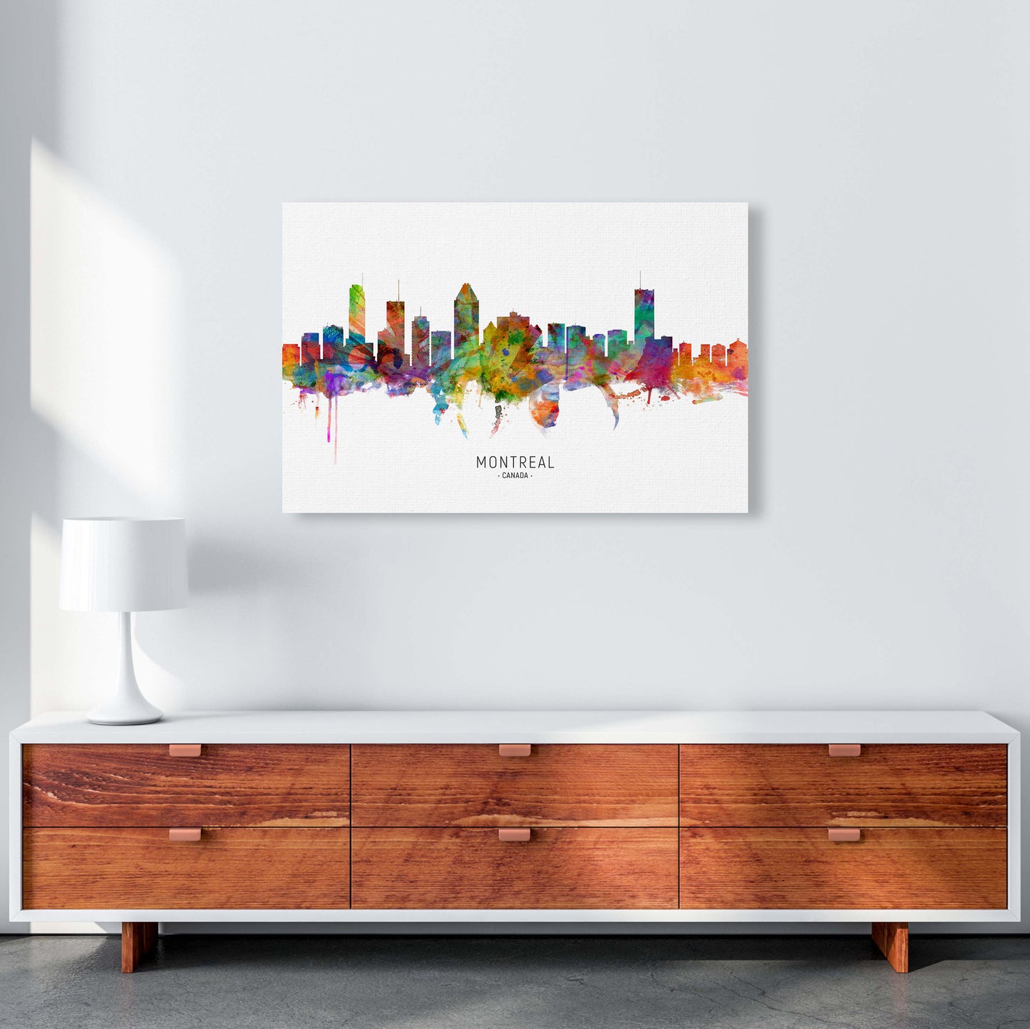 Montreal Canada Skyline Art Print by Michael Tompsett A1 Canvas