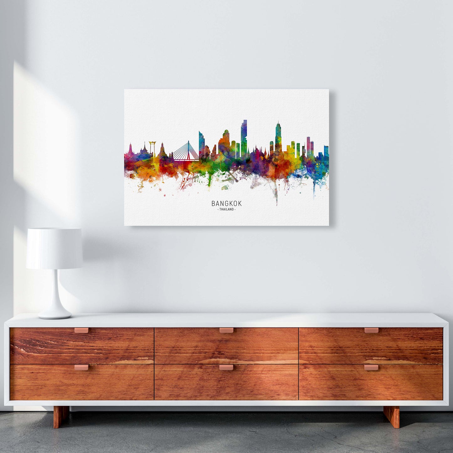 Bangkok Thailand Skyline Art Print by Michael Tompsett A1 Canvas