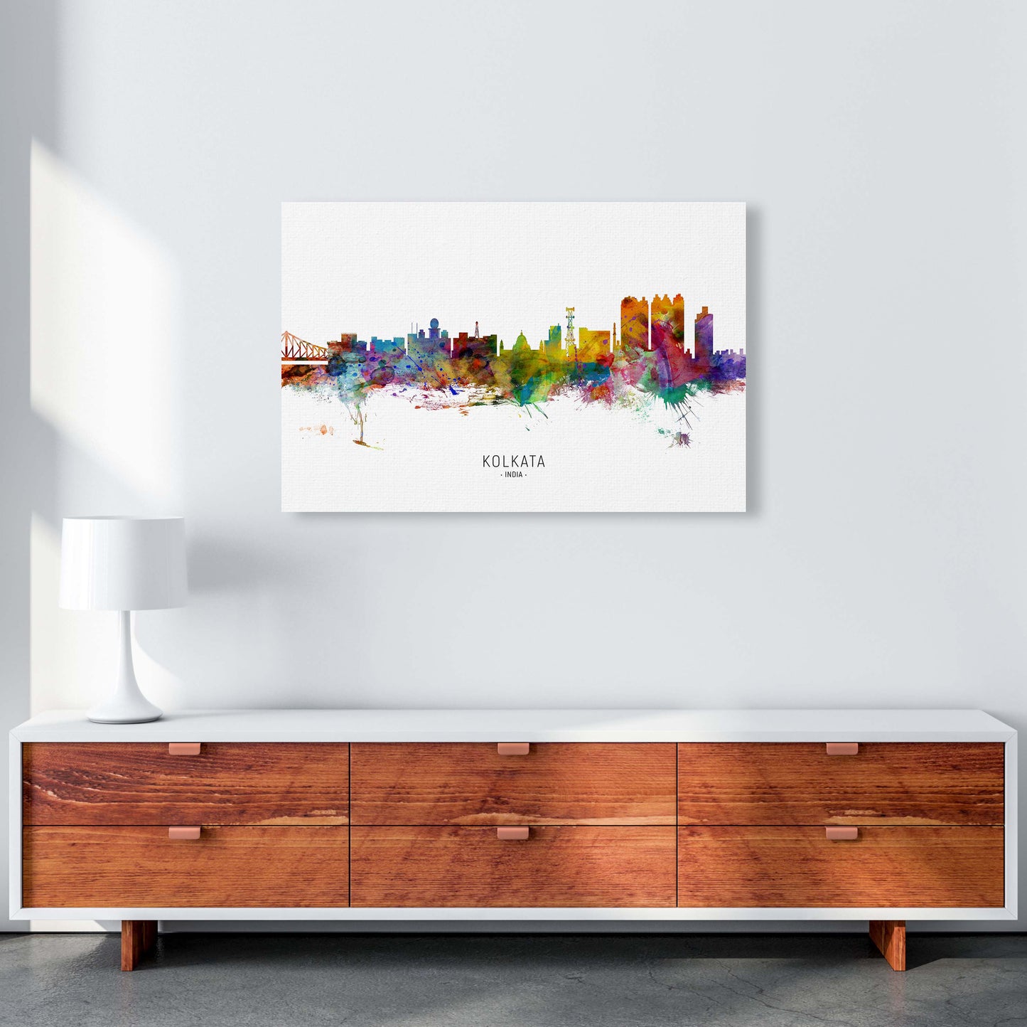 Kolkata India Skyline Art Print by Michael Tompsett A1 Canvas