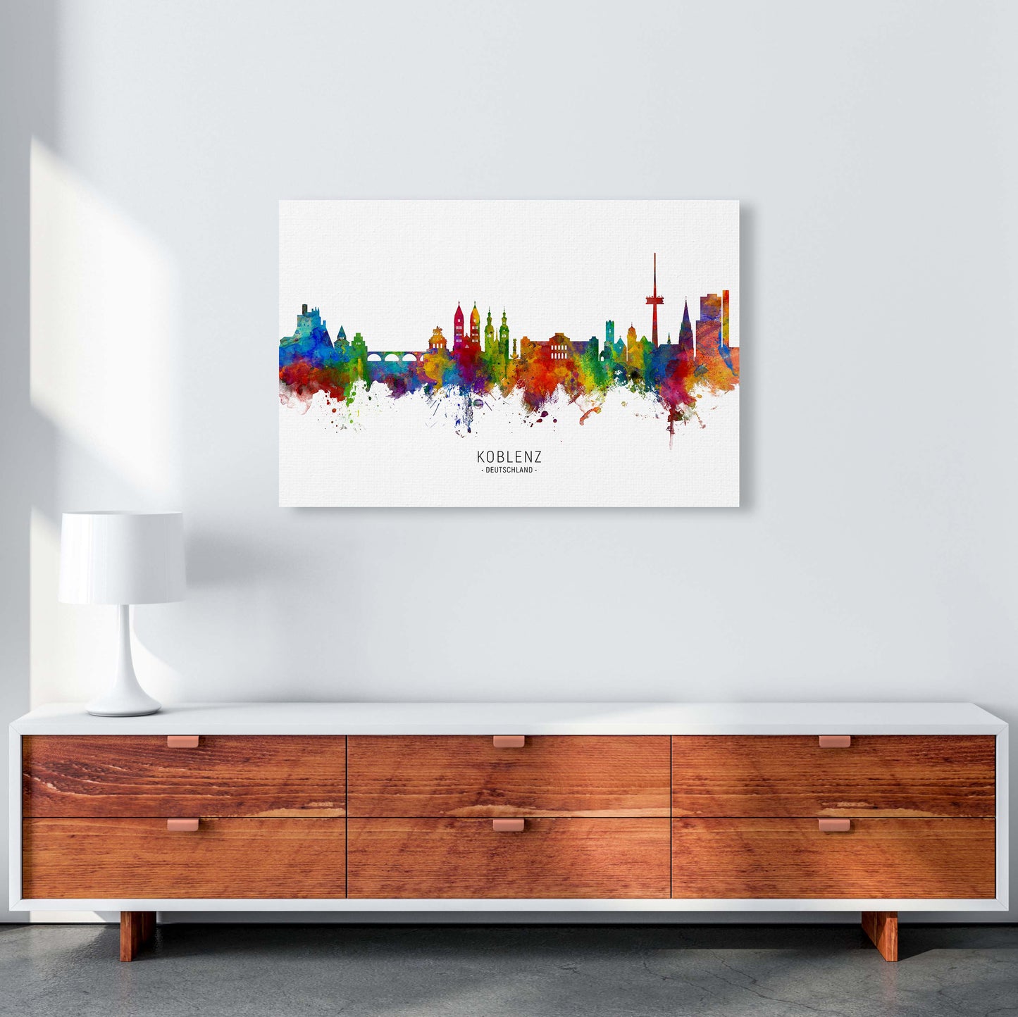 Koblenz Deutschland Skyline Art Print by Michael Tompsett A1 Canvas