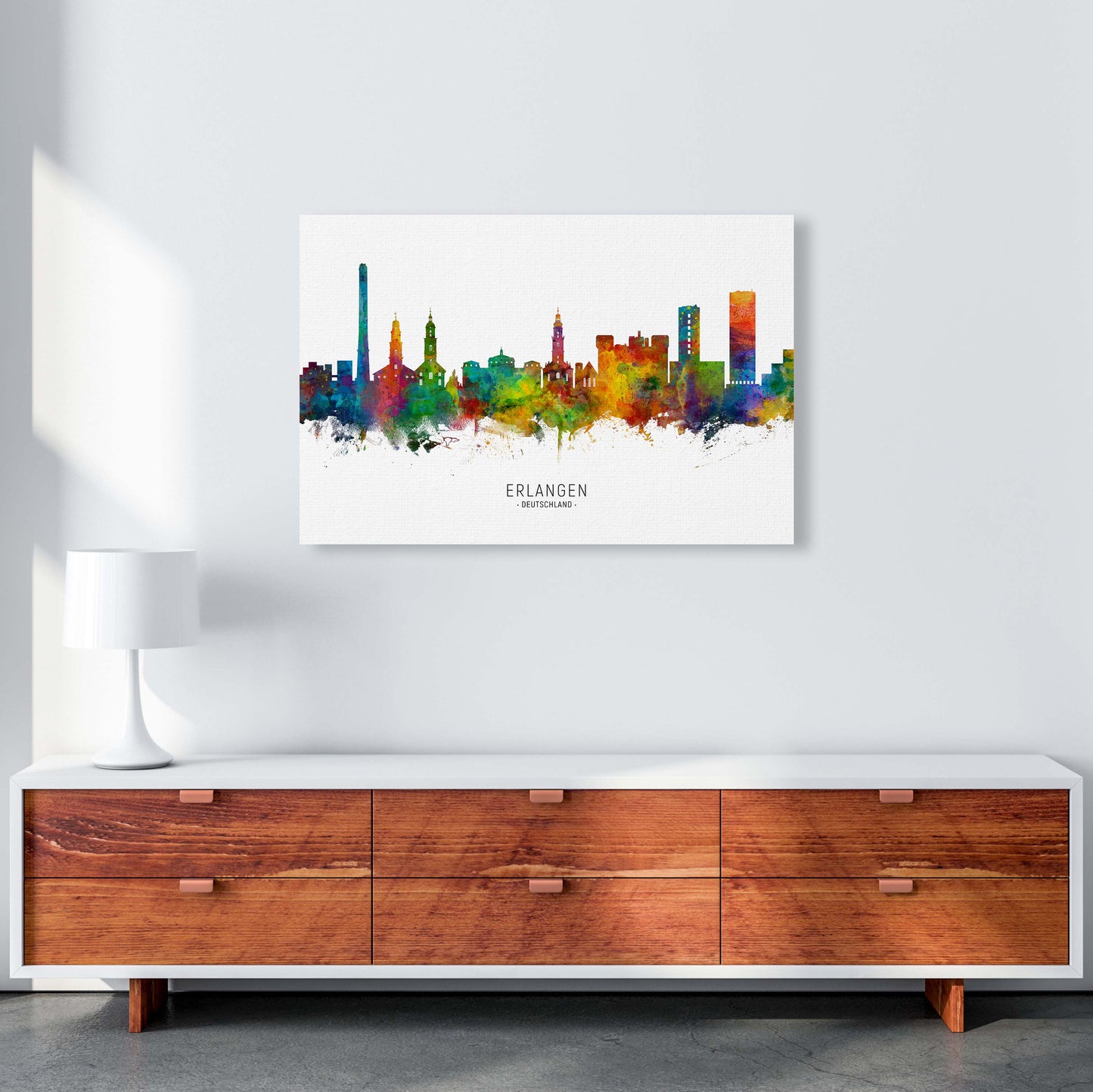 Erlangen Deutschland Skyline Art Print by Michael Tompsett A1 Canvas