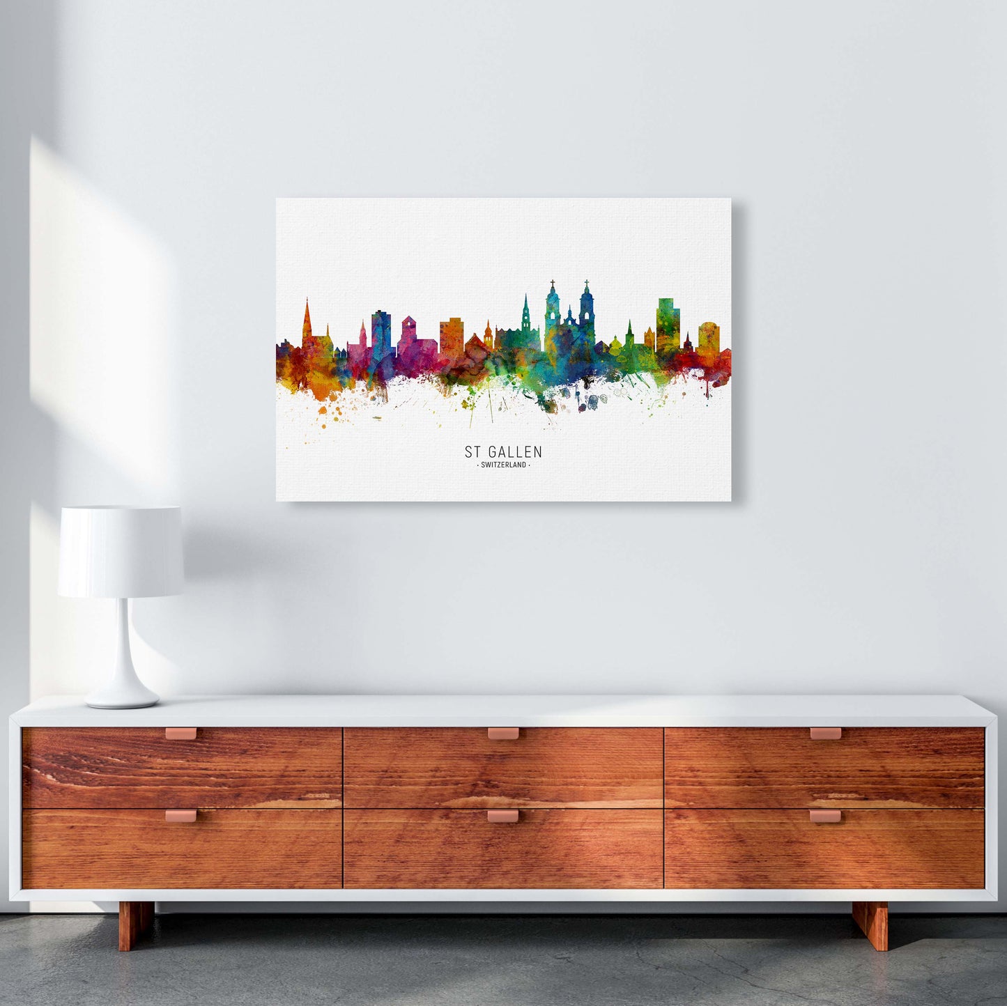 St Gallen Switzerland Skyline Art Print by Michael Tompsett A1 Canvas