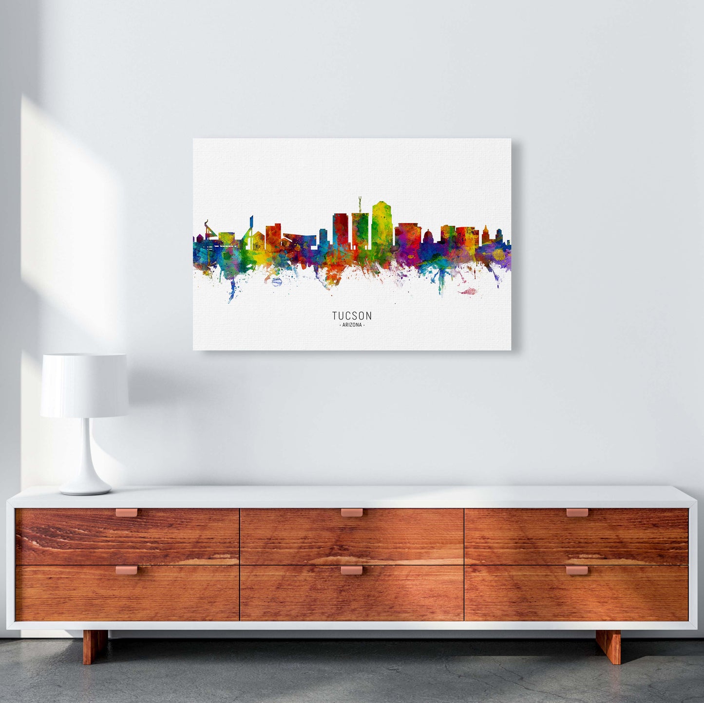 Tucson Arizona Skyline Art Print by Michael Tompsett A1 Canvas