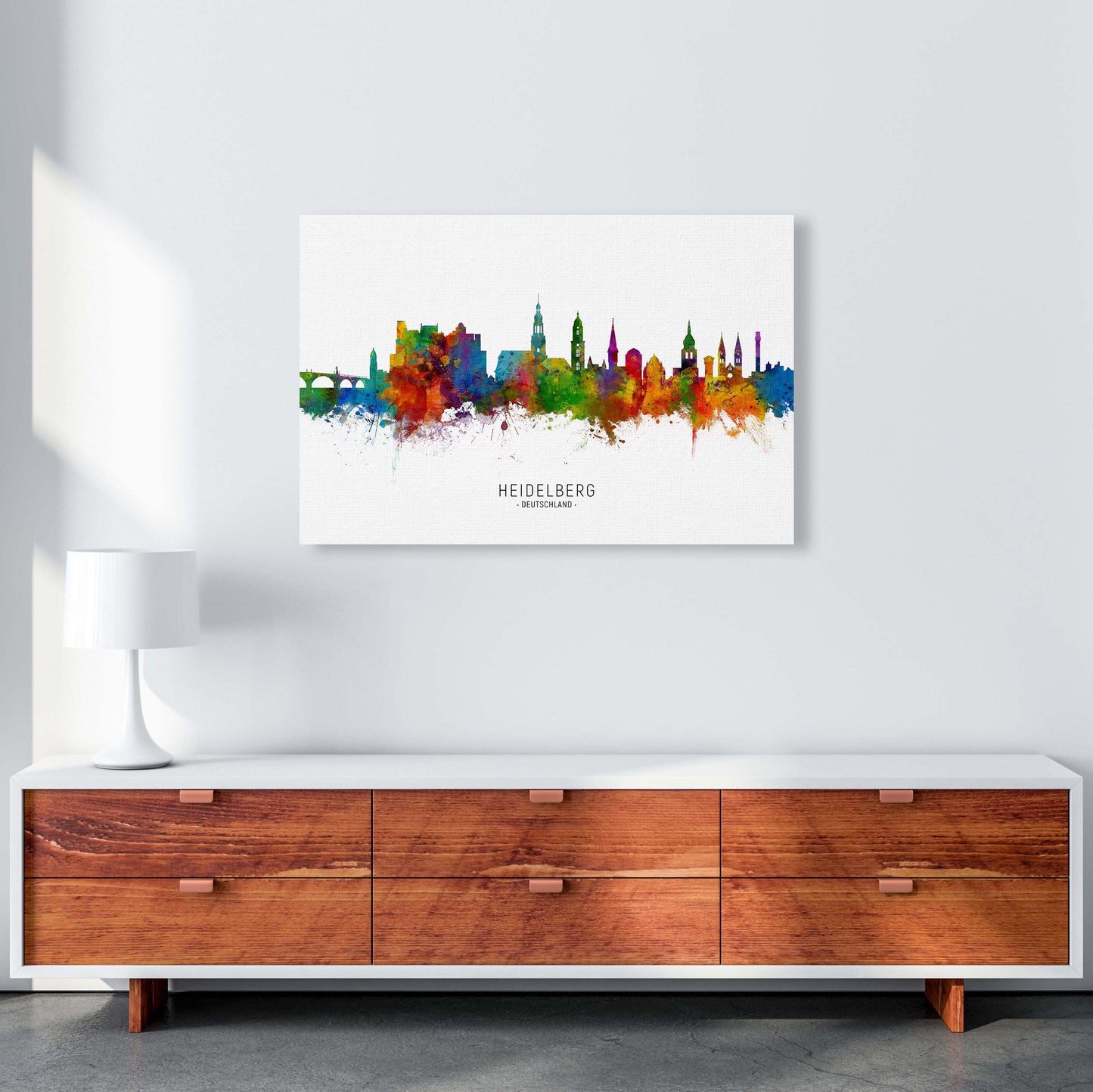 Heidelberg Deutschland Skyline Art Print by Michael Tompsett A1 Canvas
