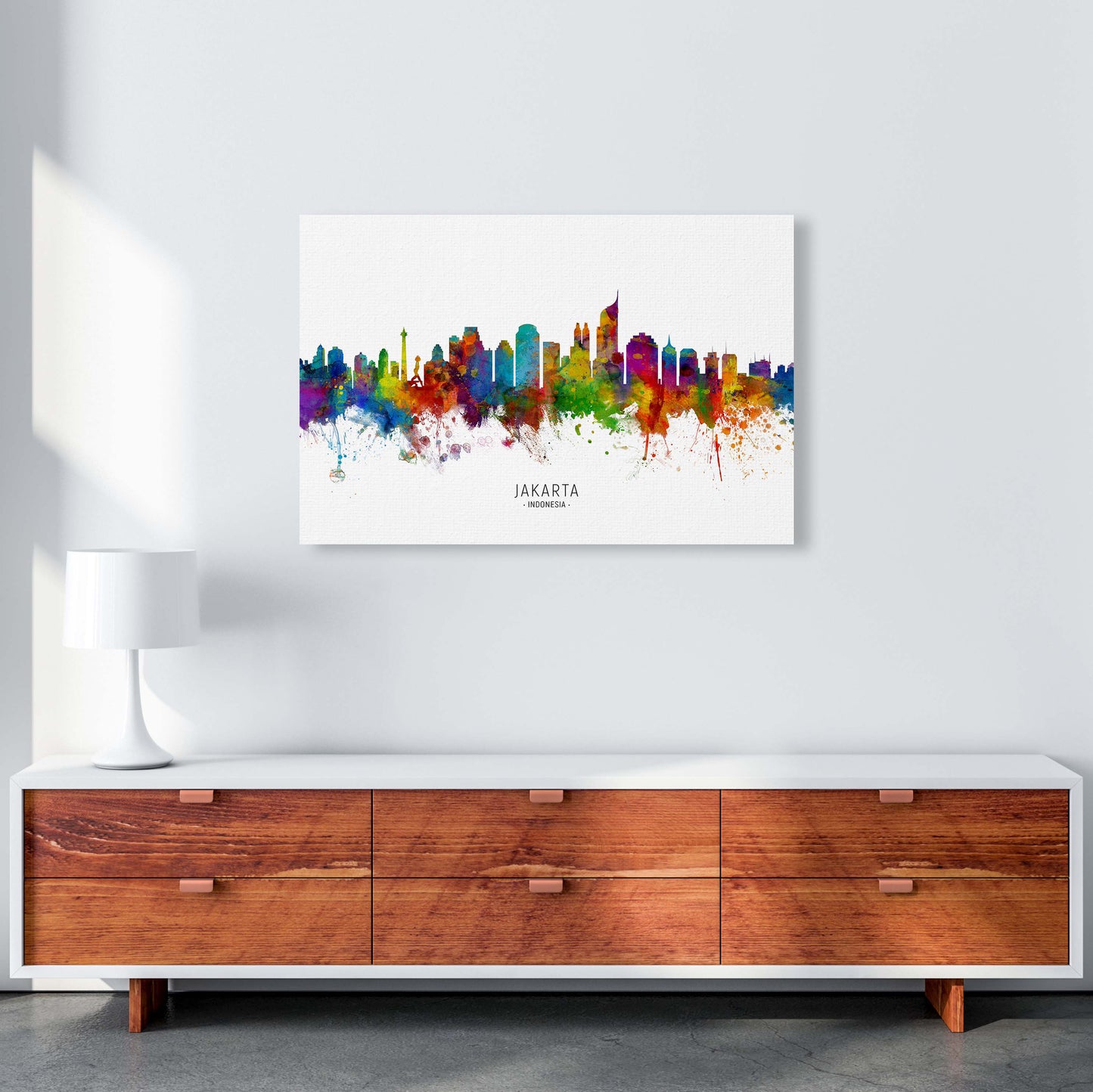 Jakarta Indonesia Skyline Art Print by Michael Tompsett A1 Canvas