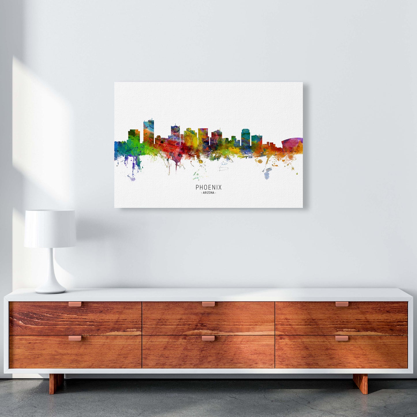 Phoenix Arizona Skyline Art Print by Michael Tompsett A1 Canvas