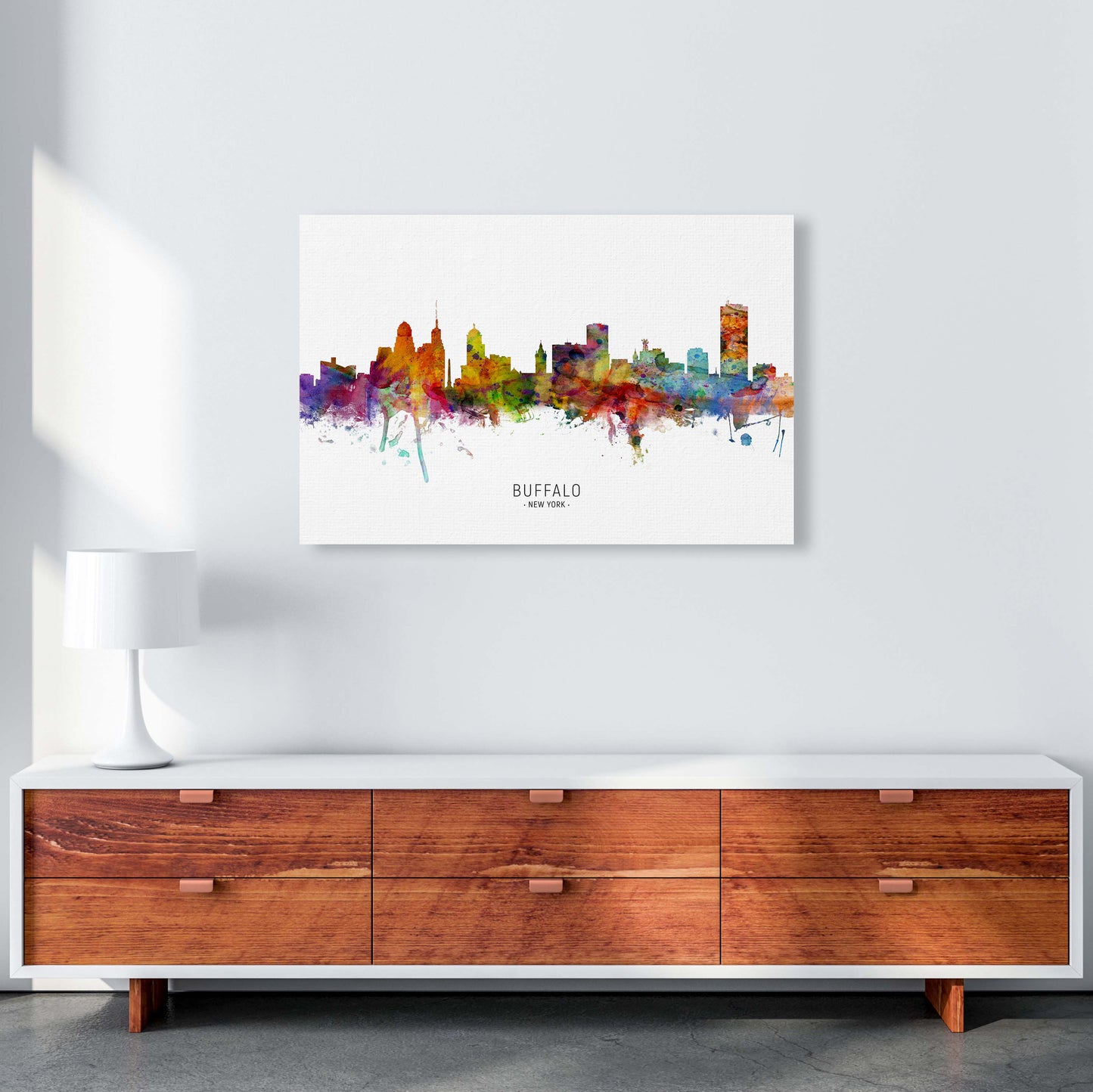 Buffalo New York Skyline Art Print by Michael Tompsett A1 Canvas