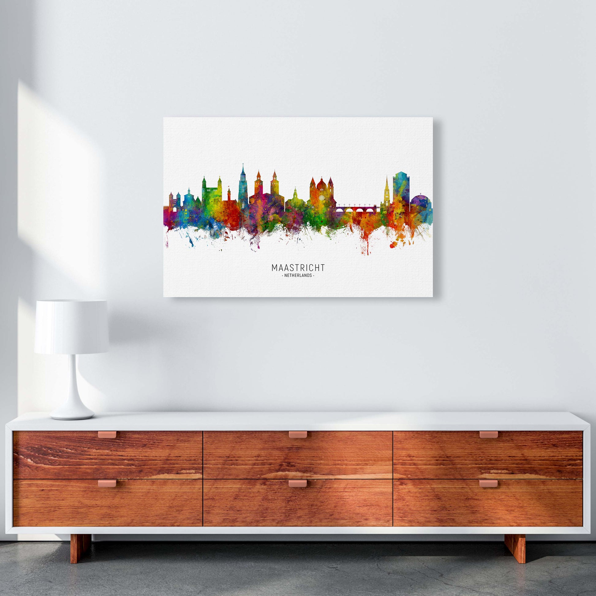 Maastricht Netherlands Skyline Art Print by Michael Tompsett A1 Canvas