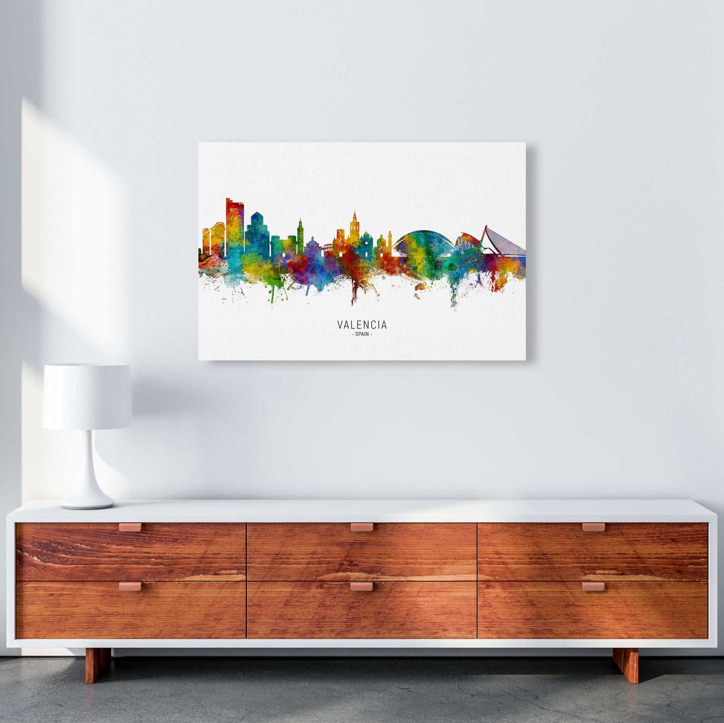 Valencia Spain Skyline Art Print by Michael Tompsett A1 Canvas