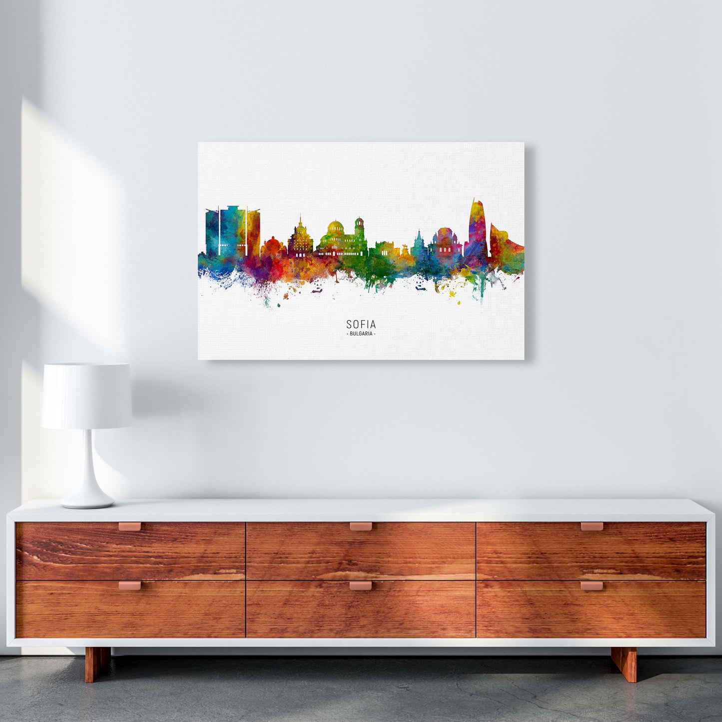 Sofia Bulgaria Skyline Art Print by Michael Tompsett A1 Canvas