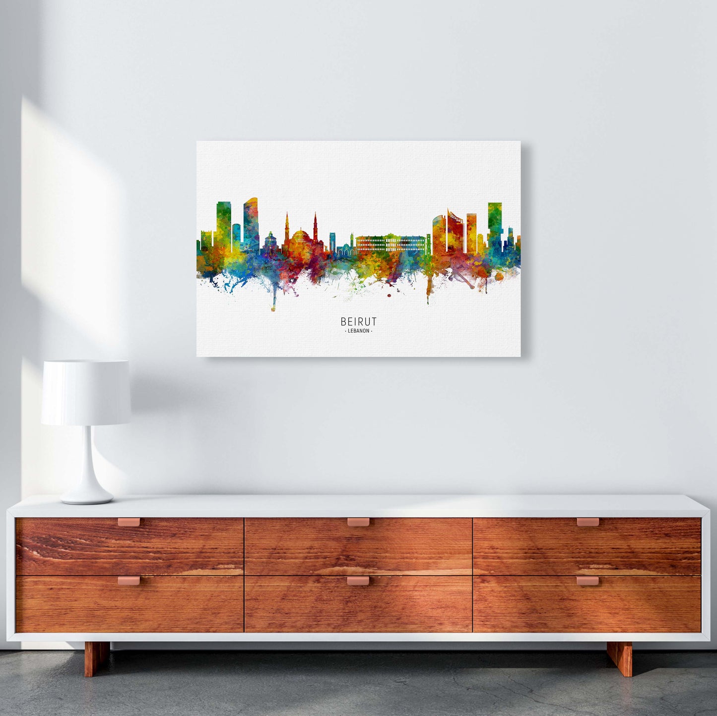 Beirut Lebanon Skyline Art Print by Michael Tompsett A1 Canvas