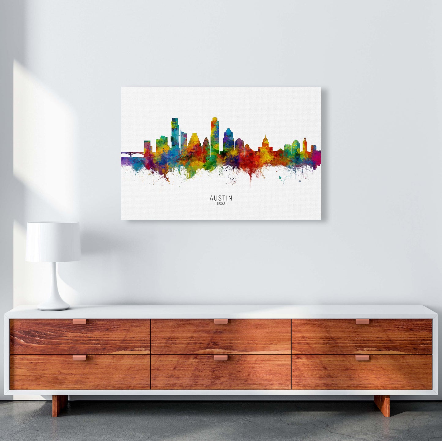 Austin Texas Skyline Art Print by Michael Tompsett A1 Canvas