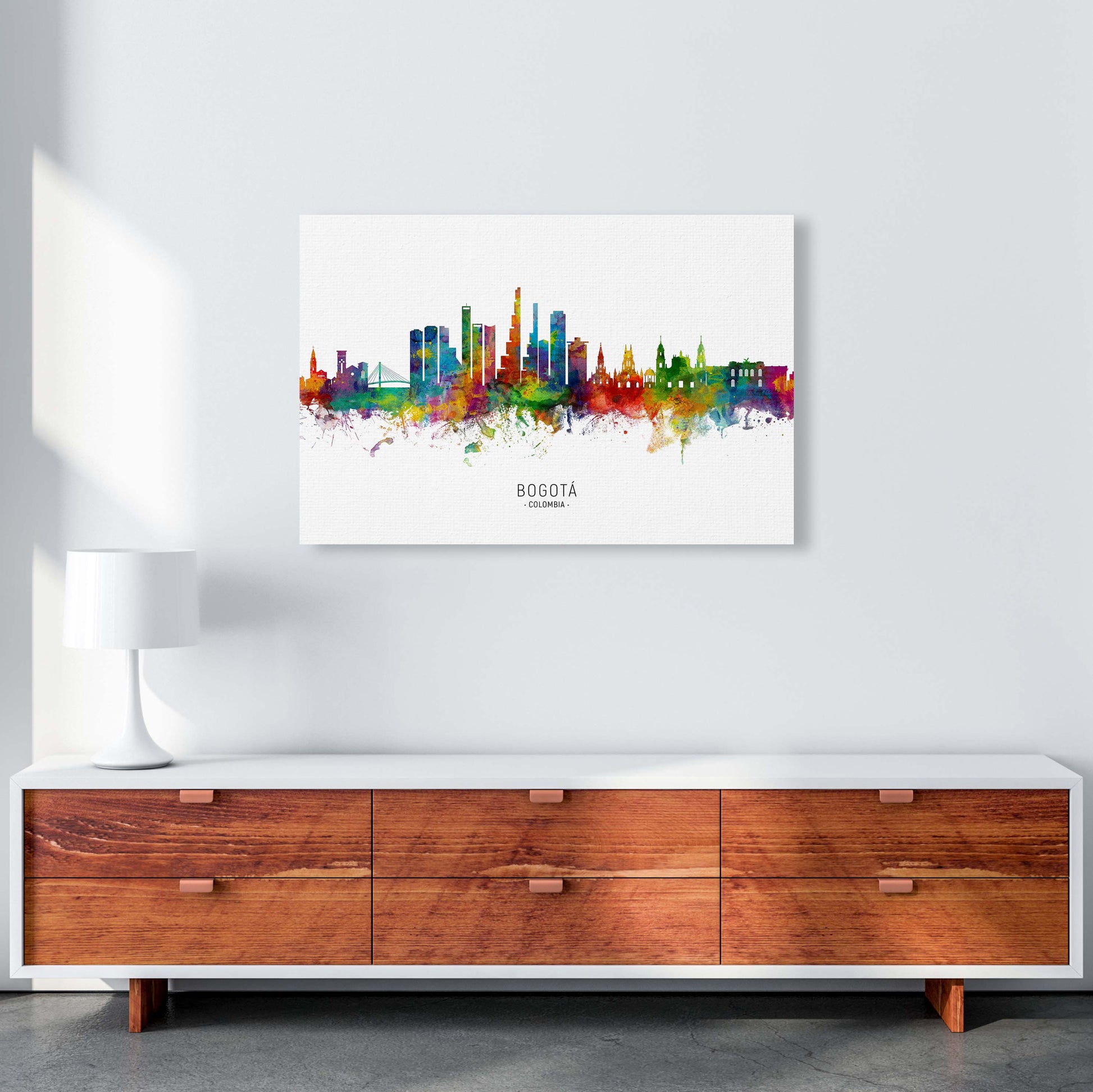 Bogota Colombia Skyline Art Print by Michael Tompsett A1 Canvas