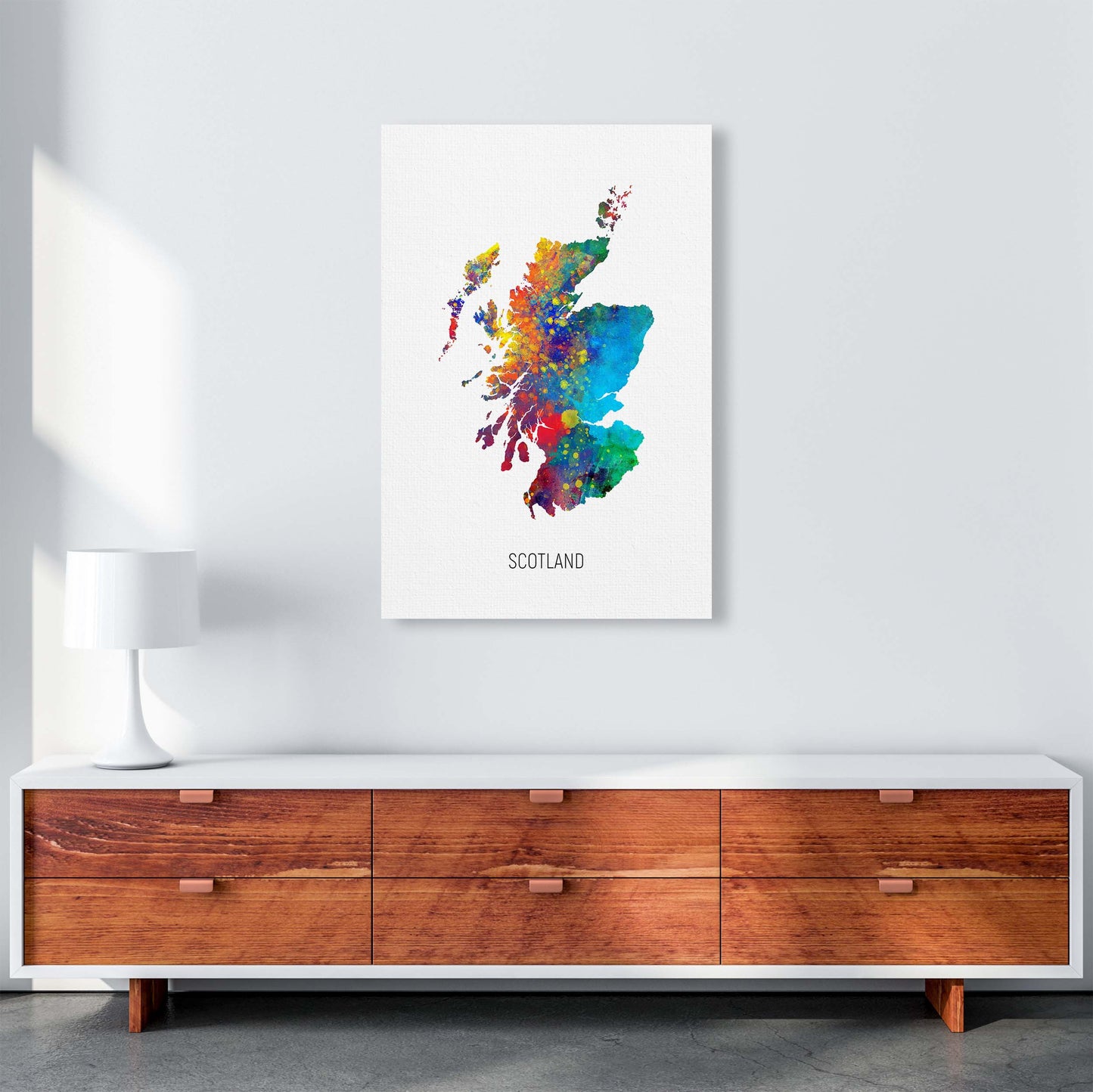 Scotland Watercolour Map Art Print by Michael Tompsett A1 Canvas