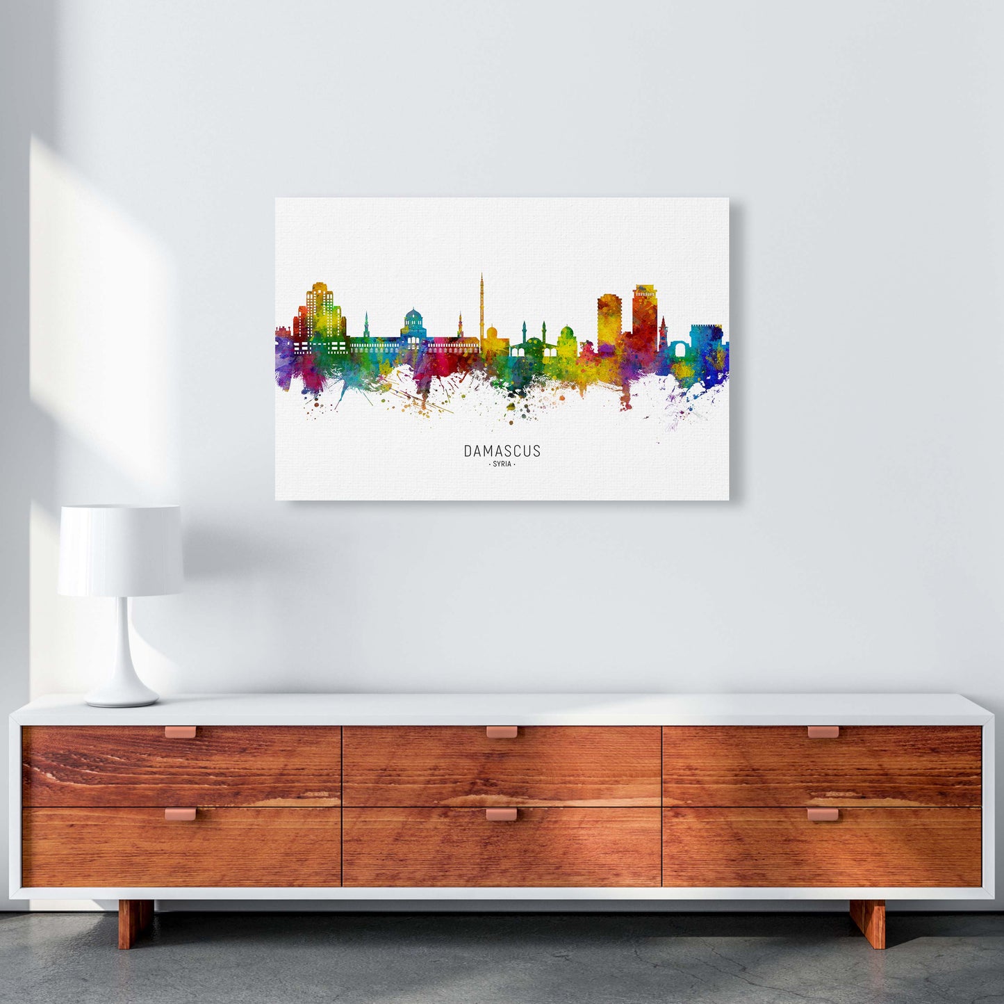 Damascus Syria Skyline Art Print by Michael Tompsett A1 Canvas
