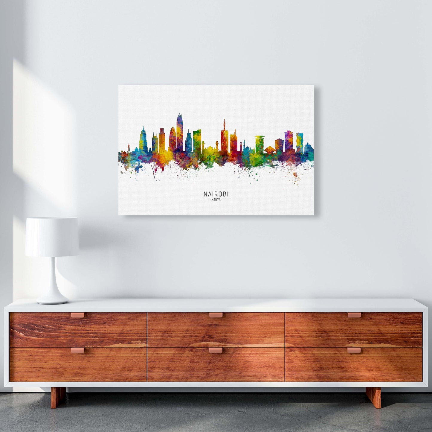Nairobi Kenya Skyline Art Print by Michael Tompsett A1 Canvas