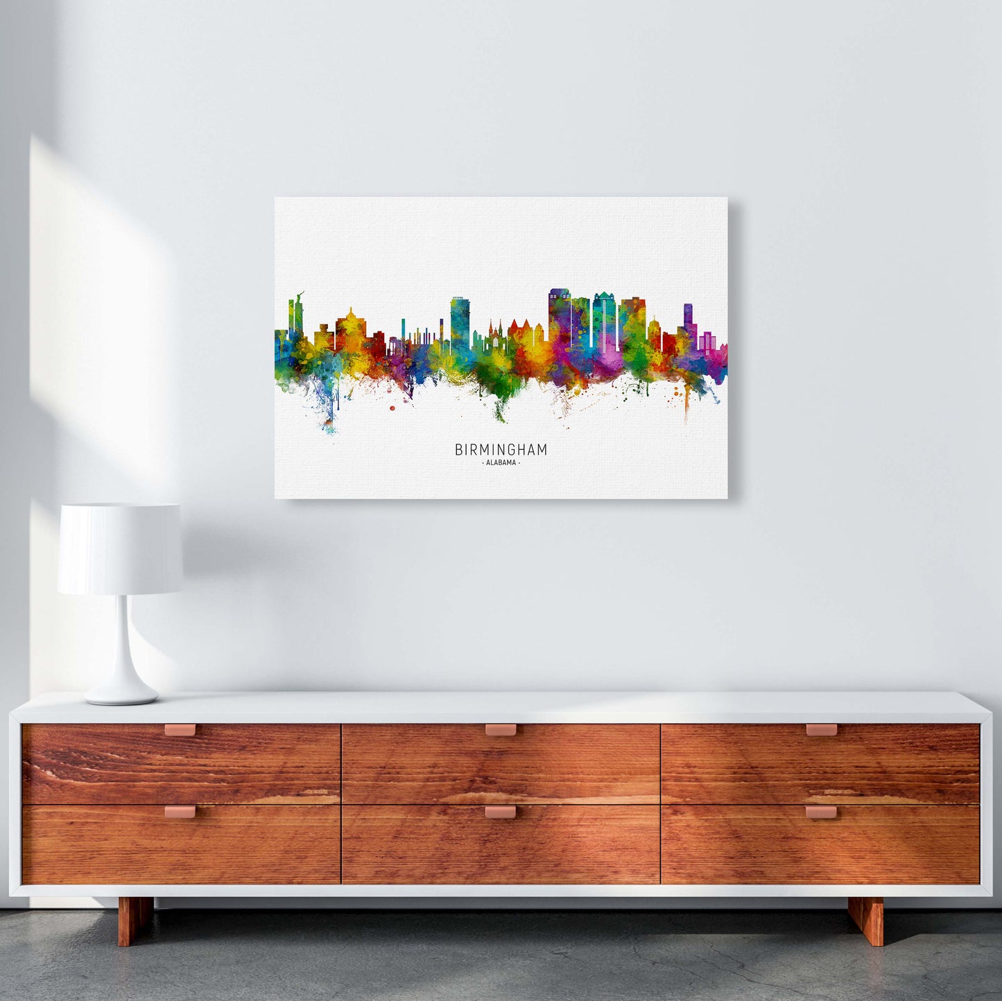 Birmingham Alabama Skyline Art Print by Michael Tompsett A1 Canvas