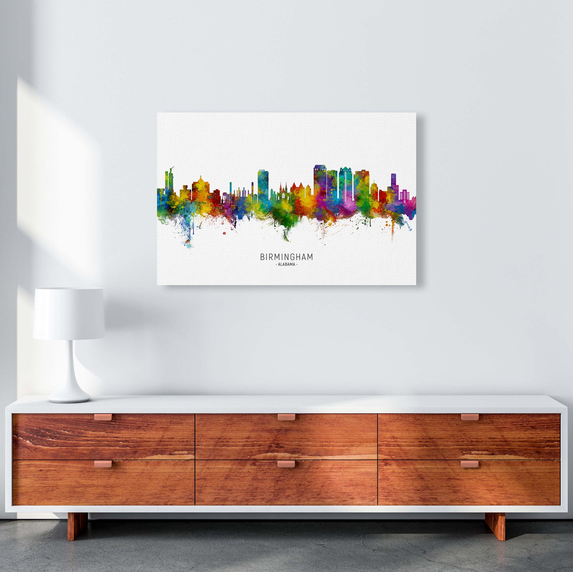 Birmingham Alabama Skyline Art Print by Michael Tompsett A1 Canvas
