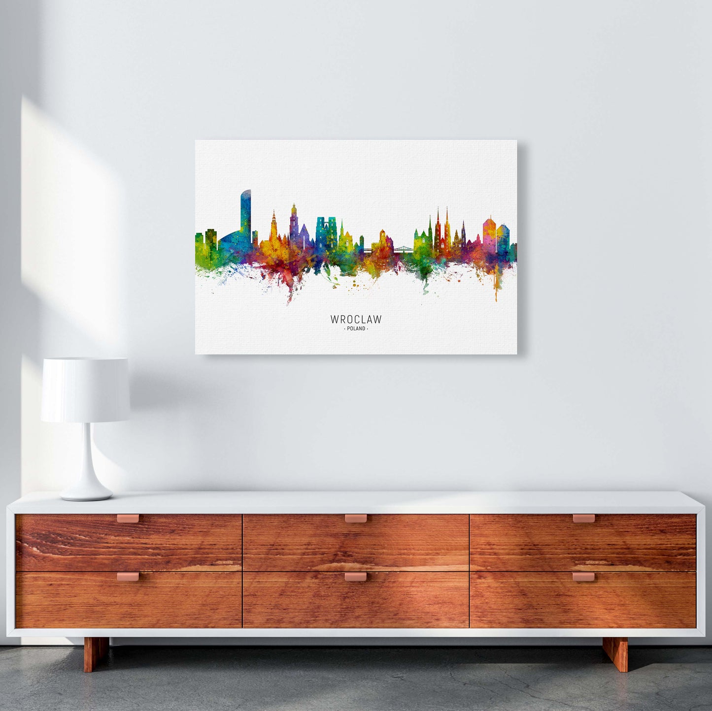 Wroclaw Poland Skyline Art Print by Michael Tompsett A1 Canvas