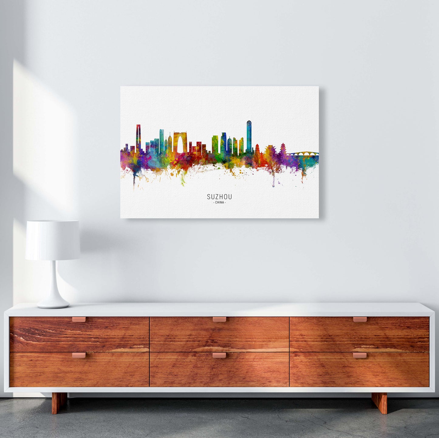Suzhou China Skyline Art Print by Michael Tompsett A1 Canvas