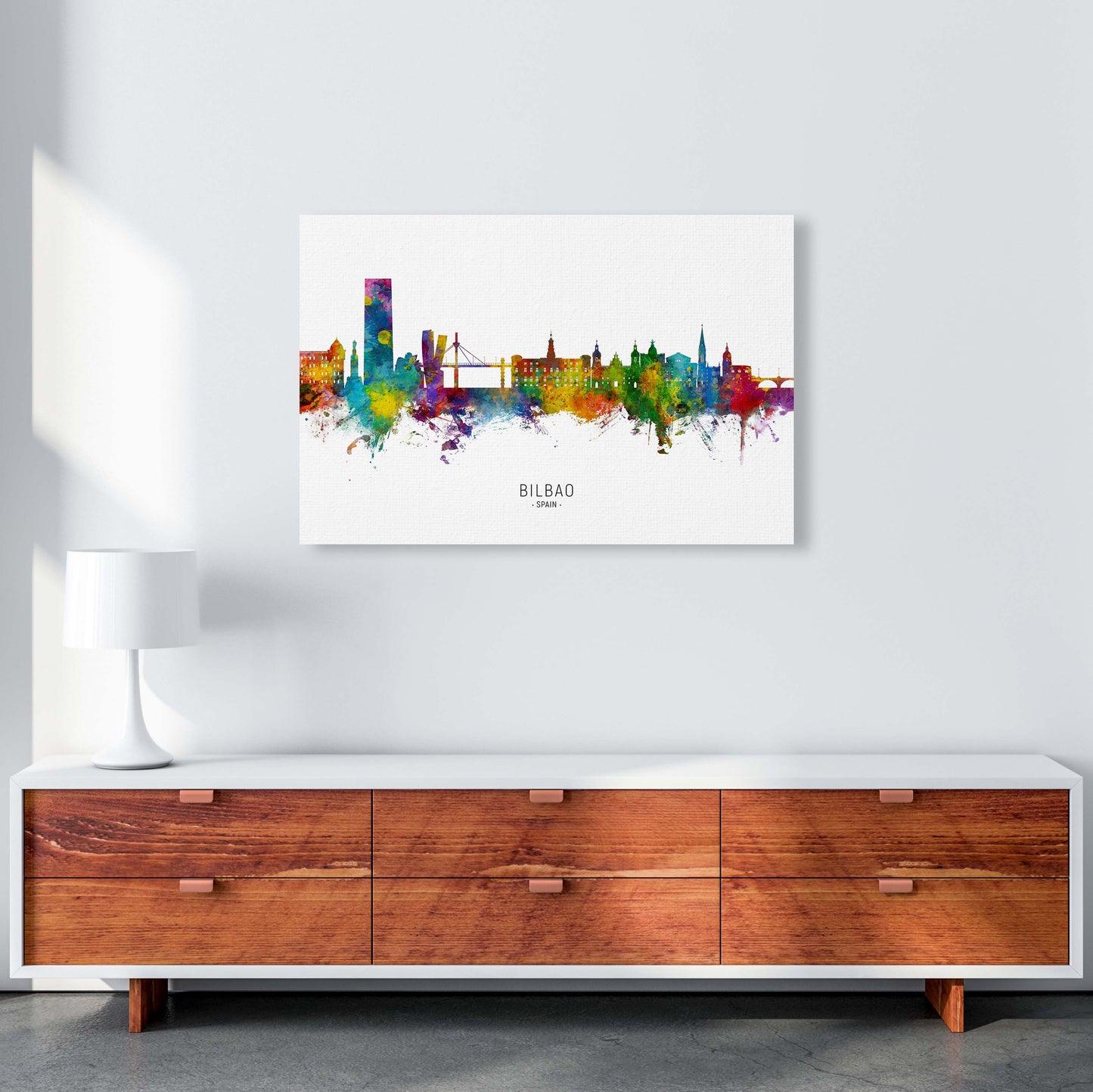 Bilbao Spain Skyline Art Print by Michael Tompsett A1 Canvas
