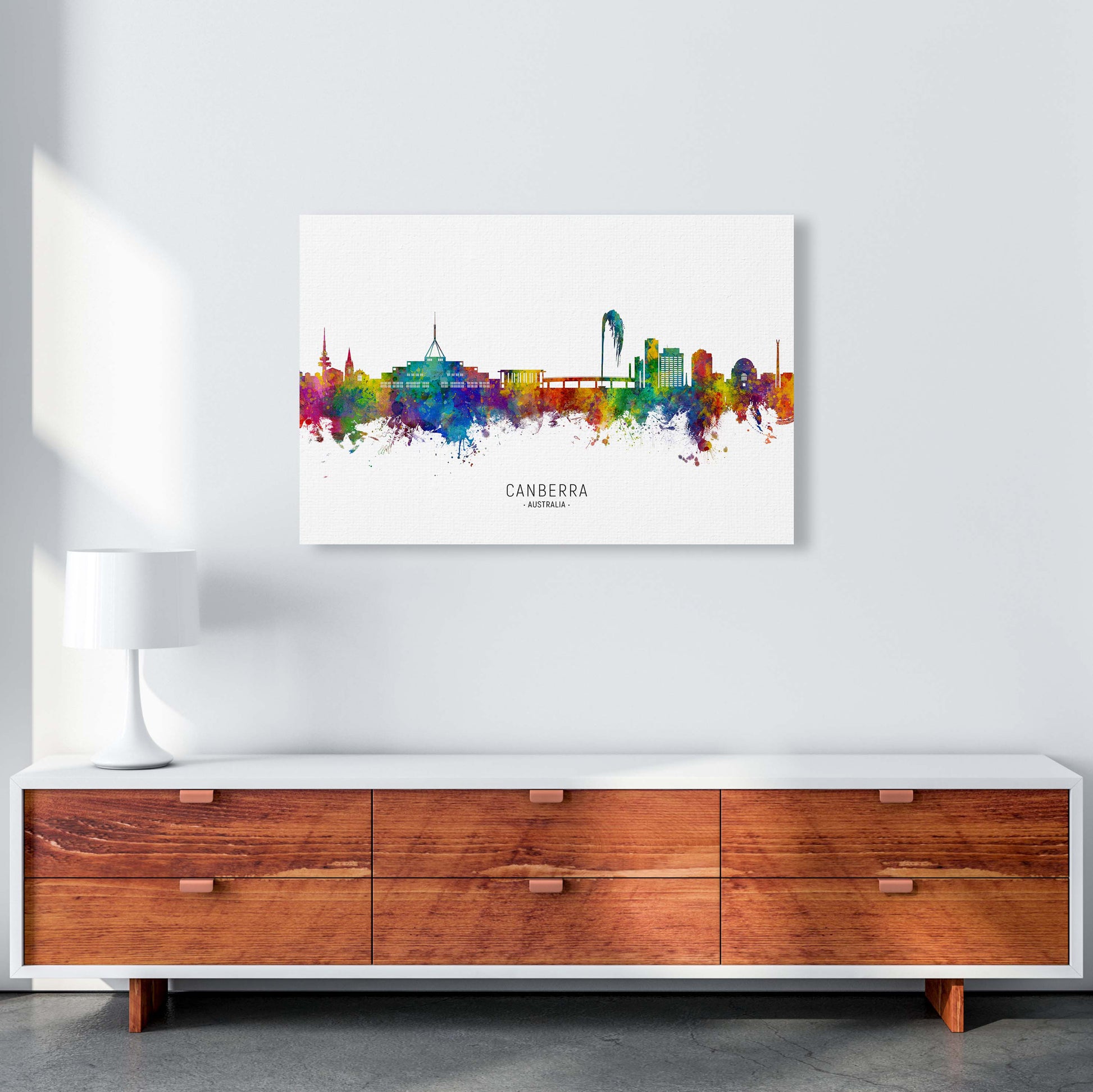 Canberra Australia Skyline Art Print by Michael Tompsett A1 Canvas