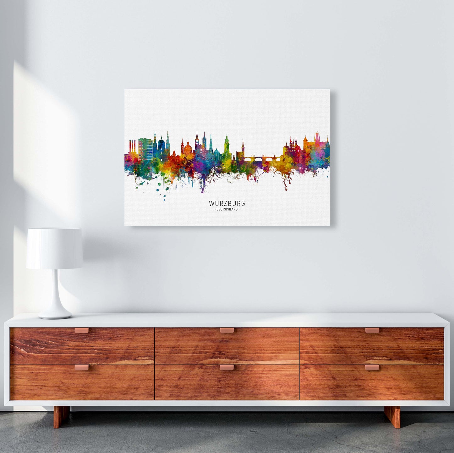 Wurzburg Deutschland Skyline Art Print by Michael Tompsett A1 Canvas